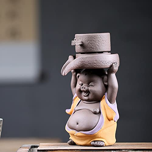 LMZZ Purple Sand Pig Statue Tea Filter - Ceramic Coffee & Tea Strainer for Loose Leaf Tea, Herbal Infusions - Perfect for Tea Lovers, Home Brewing & Gift Giving