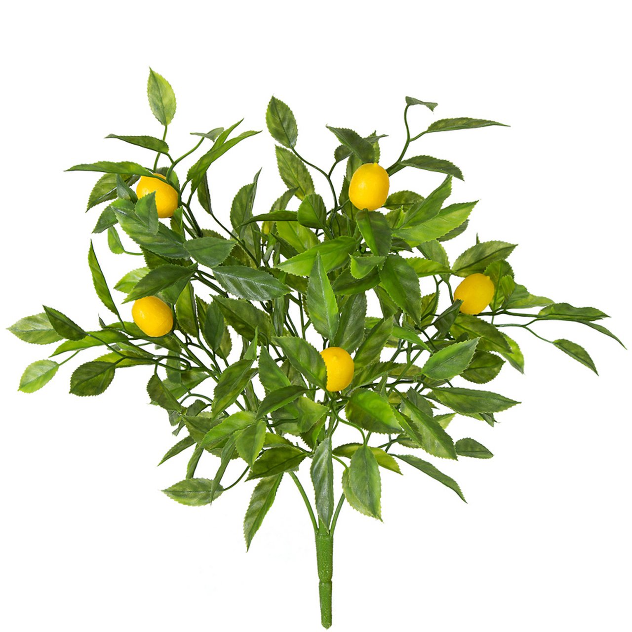 16 Mini Lemon Silk Plants - Yellow Artificial Faux Flowers (Pack of 6) for Home Decor, Wedding Centerpieces & Office Desk Decorations