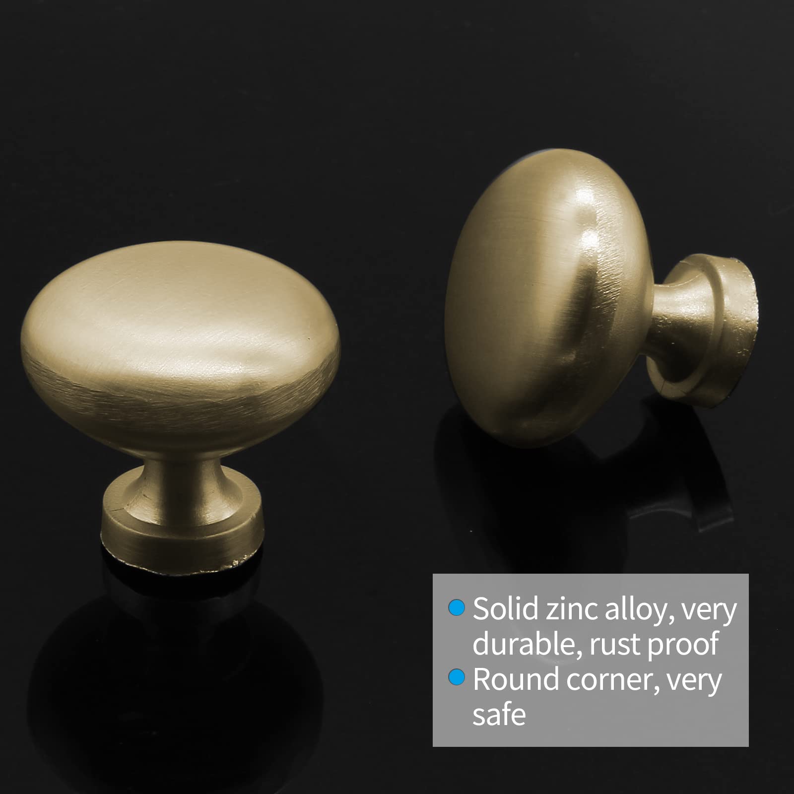 5 Pack Gold Cabinet Knobs - Round Kitchen & Bathroom Drawer Handles - Elegant Hardware for Cabinets, Closets & Dressers (Perfect for Home Renovation & Furniture Upgrade)