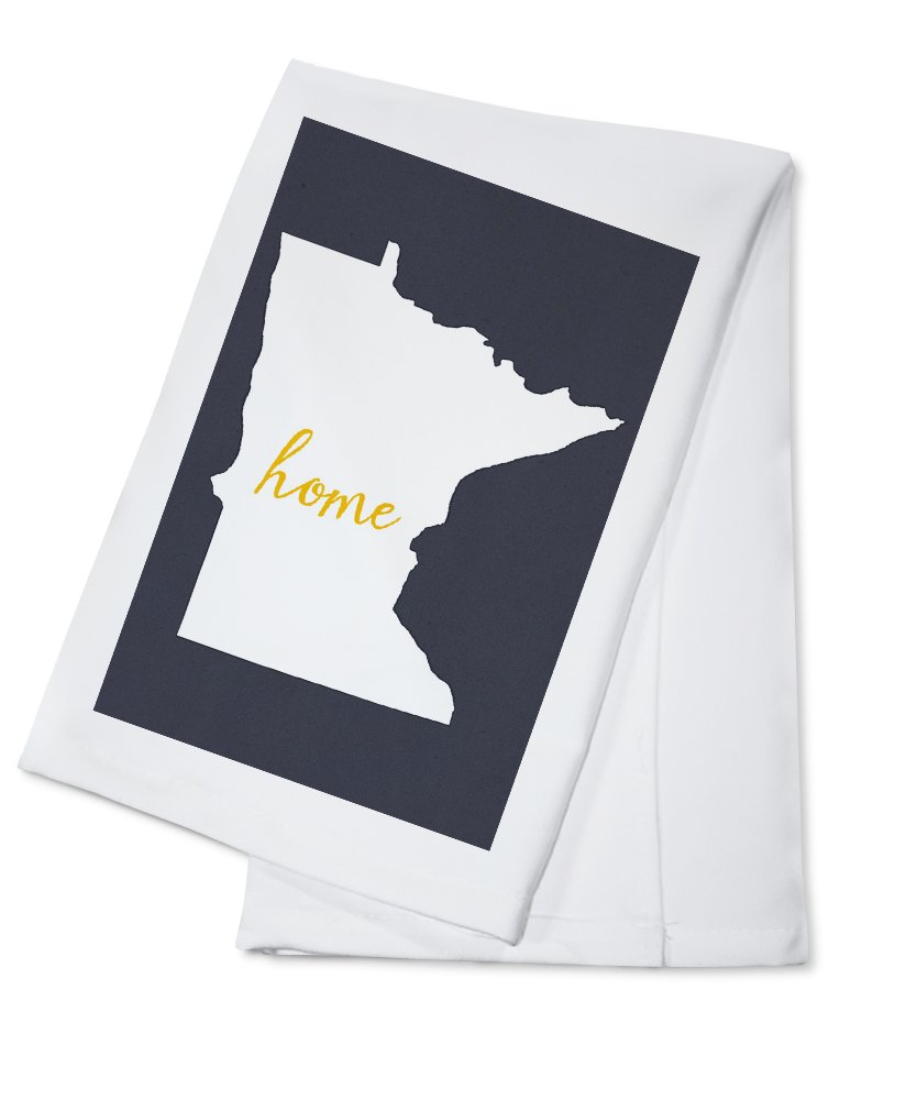 Minnesota Home State White on Gray 100% Cotton Tea Towel - Decorative Kitchen Hand Towel for Cooking, Baking & Home Decor