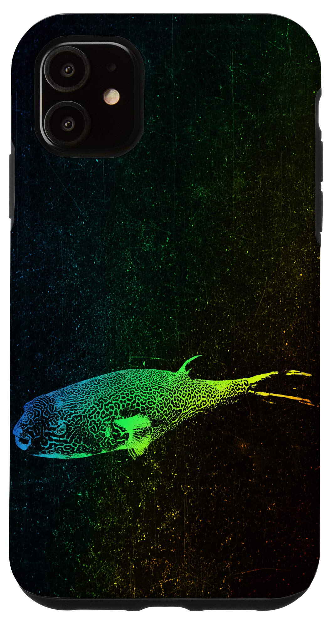 iPhone 11 PUFFER FISH Phone Case - Colorful Rainbow Retro Protective Cover | Trendy Aesthetic Design for Daily Use & Travel Protection