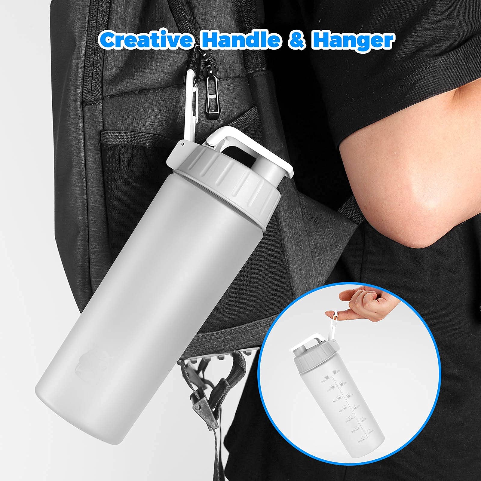 BONMIXC 800ml Tritan Protein Shaker Bottle - 28oz Leak-Proof Sports Water Bottle with Blender Ball for Gym, Workout & Post-Exercise Recovery