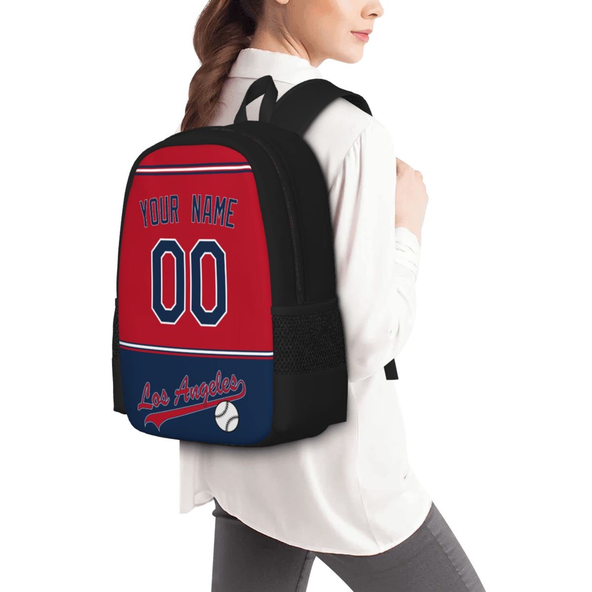 ANTKING Los Angeles Backpack - High Capacity Customizable Backpack with Name & Number Printing - Perfect Gift for Kids, Men & Fans - Ideal for School, Travel & Sports Events