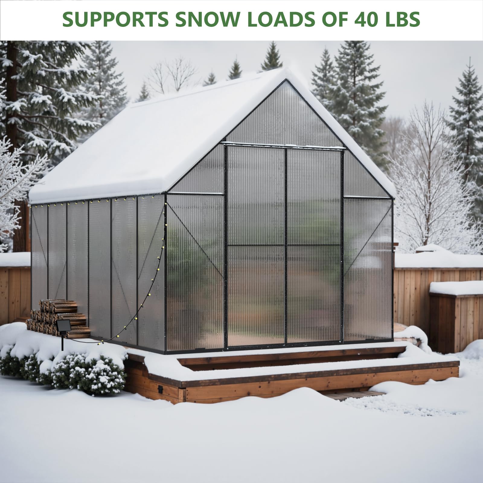 8x12 FT Heavy Duty Polycarbonate Greenhouse for Outdoors - Large Walk-in Aluminum Hot House with Roof Vent | Perfect for Backyard Gardening, Plant Growing & Outdoor Greenhouse Garden Use