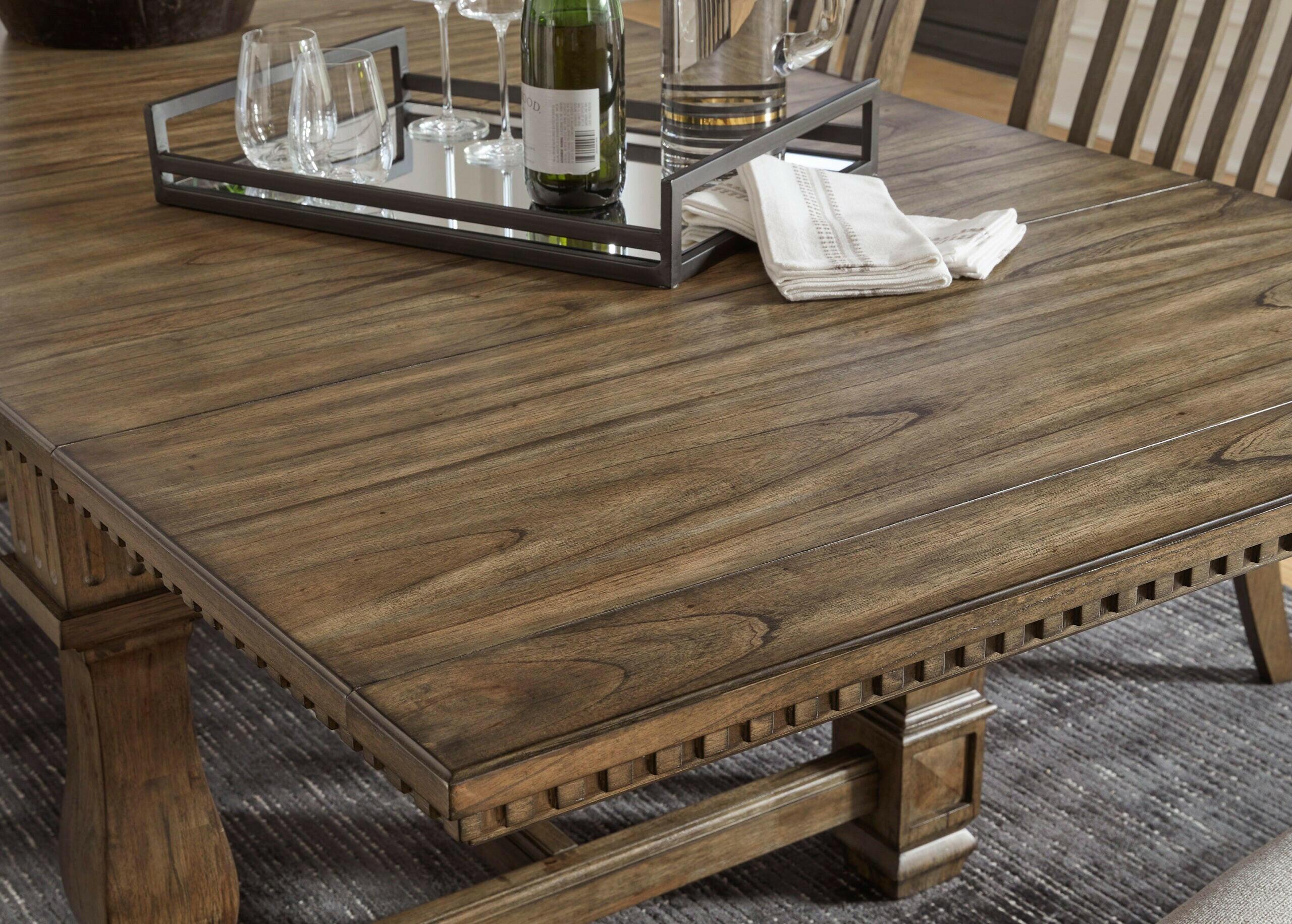 Marksburg Dining Table Set with 6 Chairs - Modern Kitchen & Dining Room Furniture for Family Gatherings & Dinner Parties