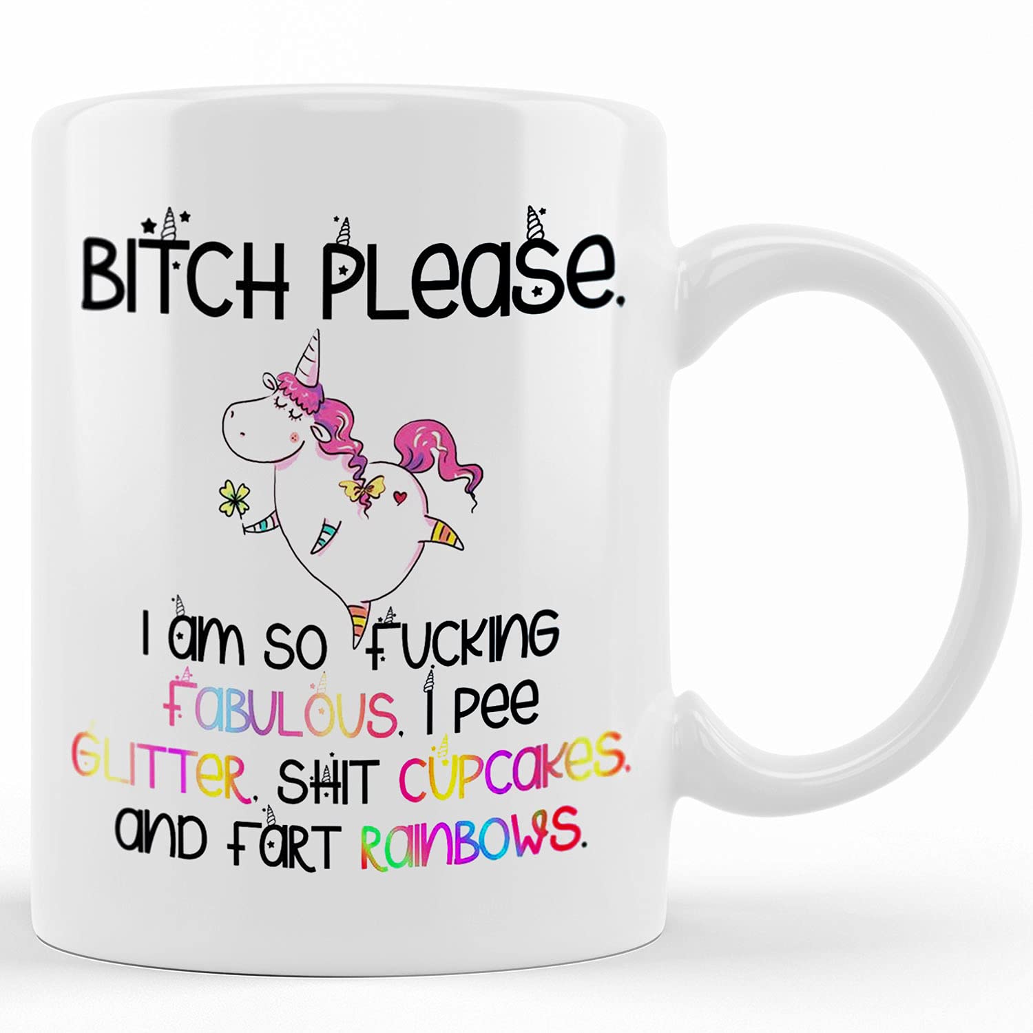 Funny Unicorn Coffee Mug - 11oz & 15oz Ceramic Novelty Mug with 