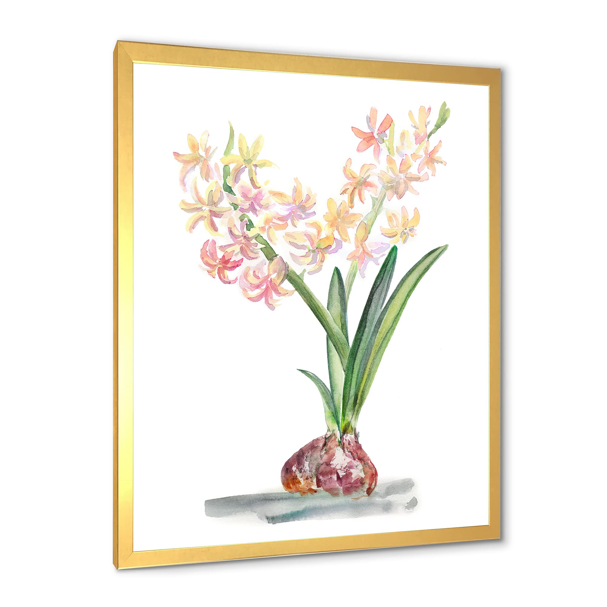 DesignQ Blossoming Hyacinth in Spring Traditional Framed Wall Art - Floral Home Decor for Living Room, Bedroom & Office - Perfect Gift for Housewarming & Spring Decorations