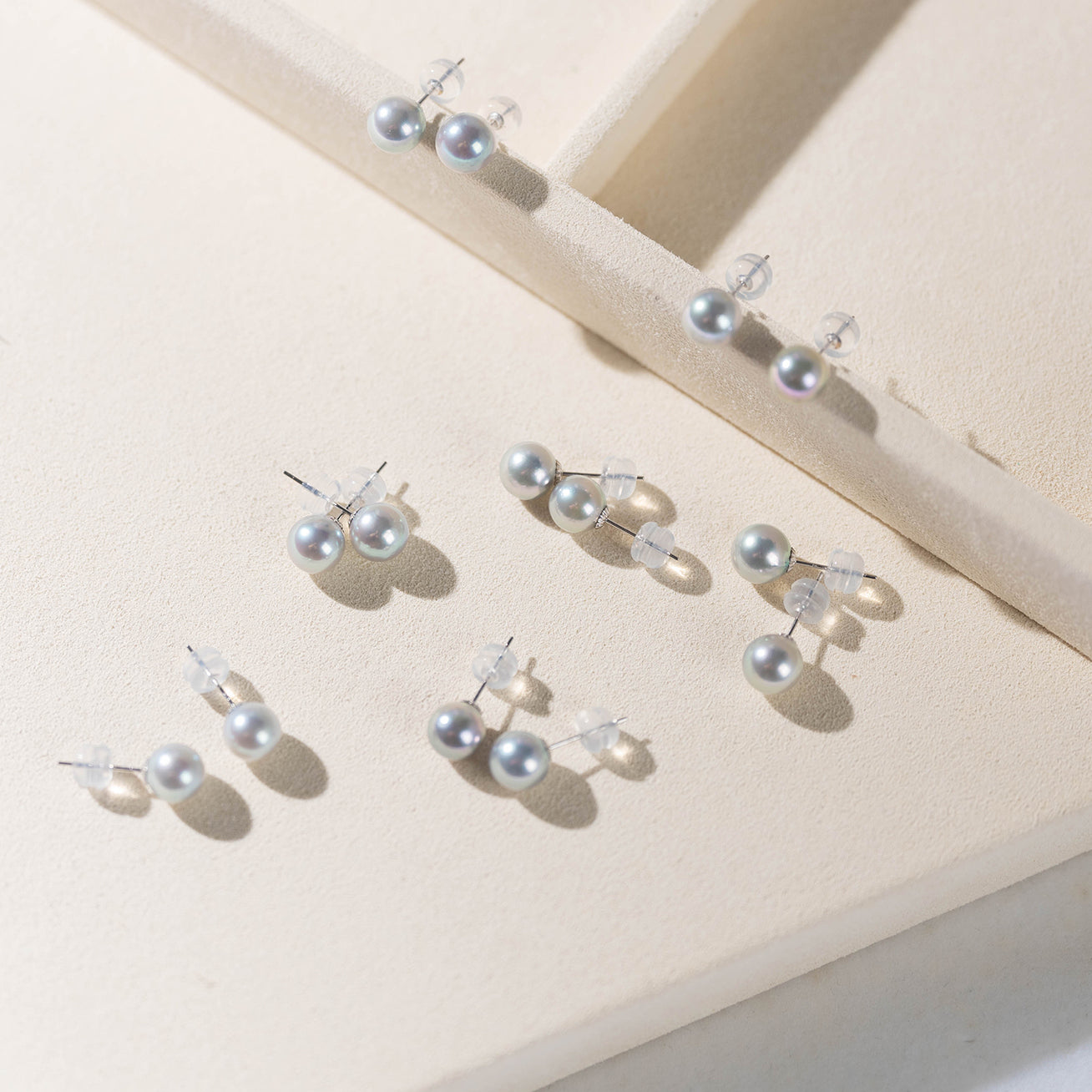 18K Gold Akoya Silver Blue Pearl Stud Earrings for Women - Elegant Jewelry Gift for Wedding, Anniversary & Special Occasions - KE00022