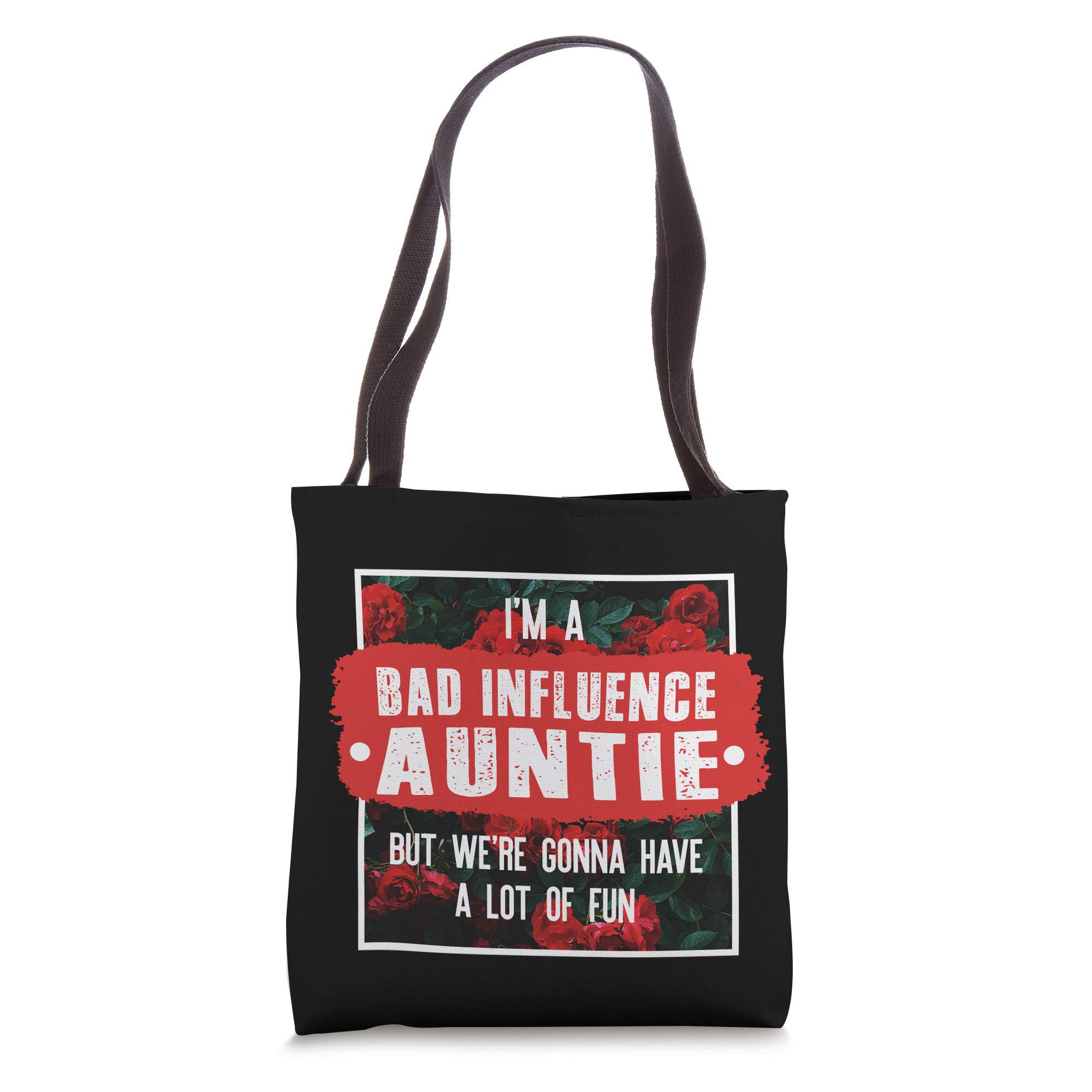 Funny Bad Influence Auntie Tote Bag - Cute Mothers Day Gift for Women - Perfect for Shopping, Beach & Daily Use