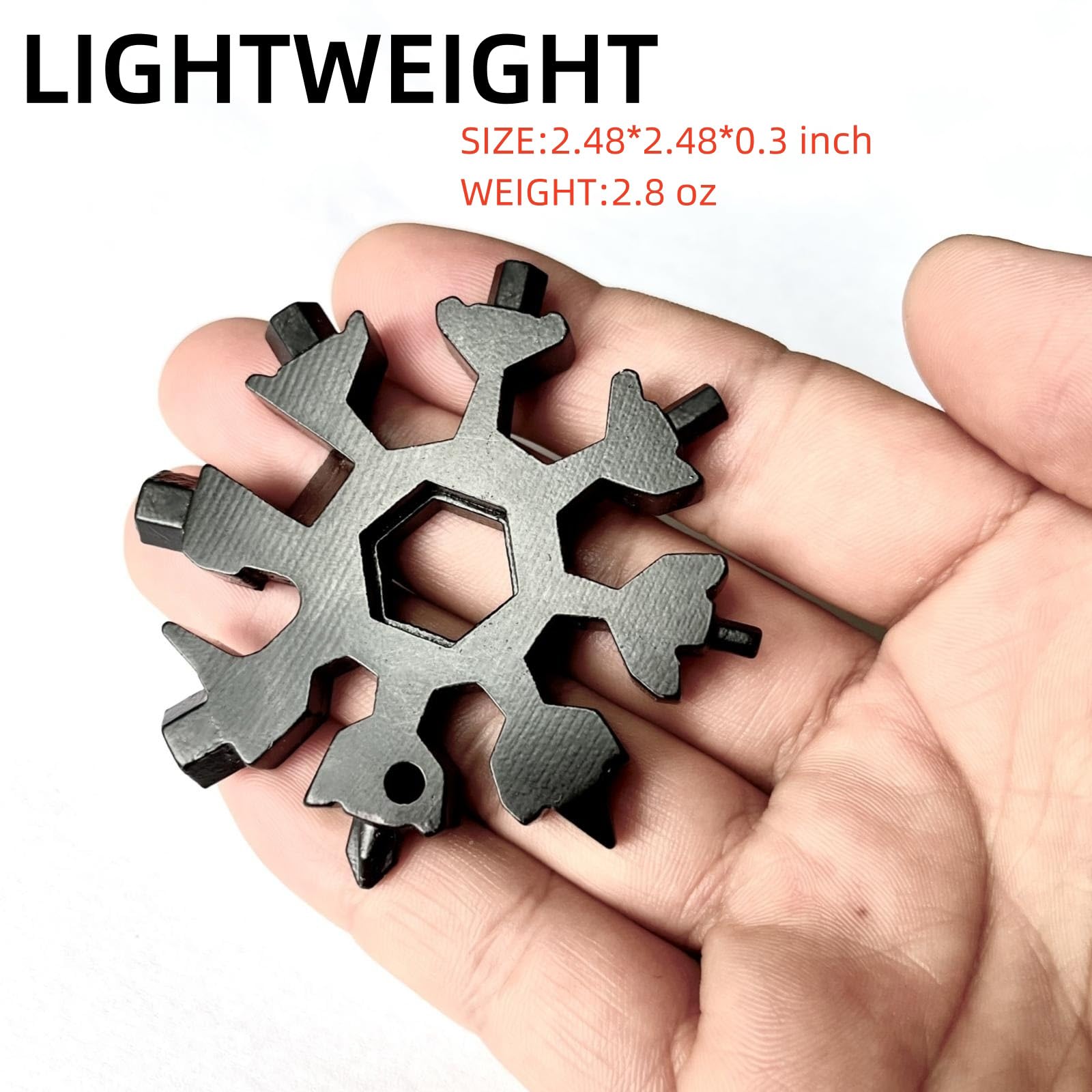FODARSAI 18-in-1 Snowflake Multi Tool for Men - Compact Camping Gear, Survival Tool, Pocket Knife & Outdoor Accessories - Perfect Gift for Dad, Husband, Boyfriend (Black) - Great for Hiking, Camping, Emergency Kits & Everyday Carry