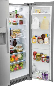Frigidaire FRSS2623AS 25.6 Cu. Ft. Stainless Steel Side by Side Refrigerator - 36 Inch Standard Depth for Modern Kitchen & Open Floor Plan Homes