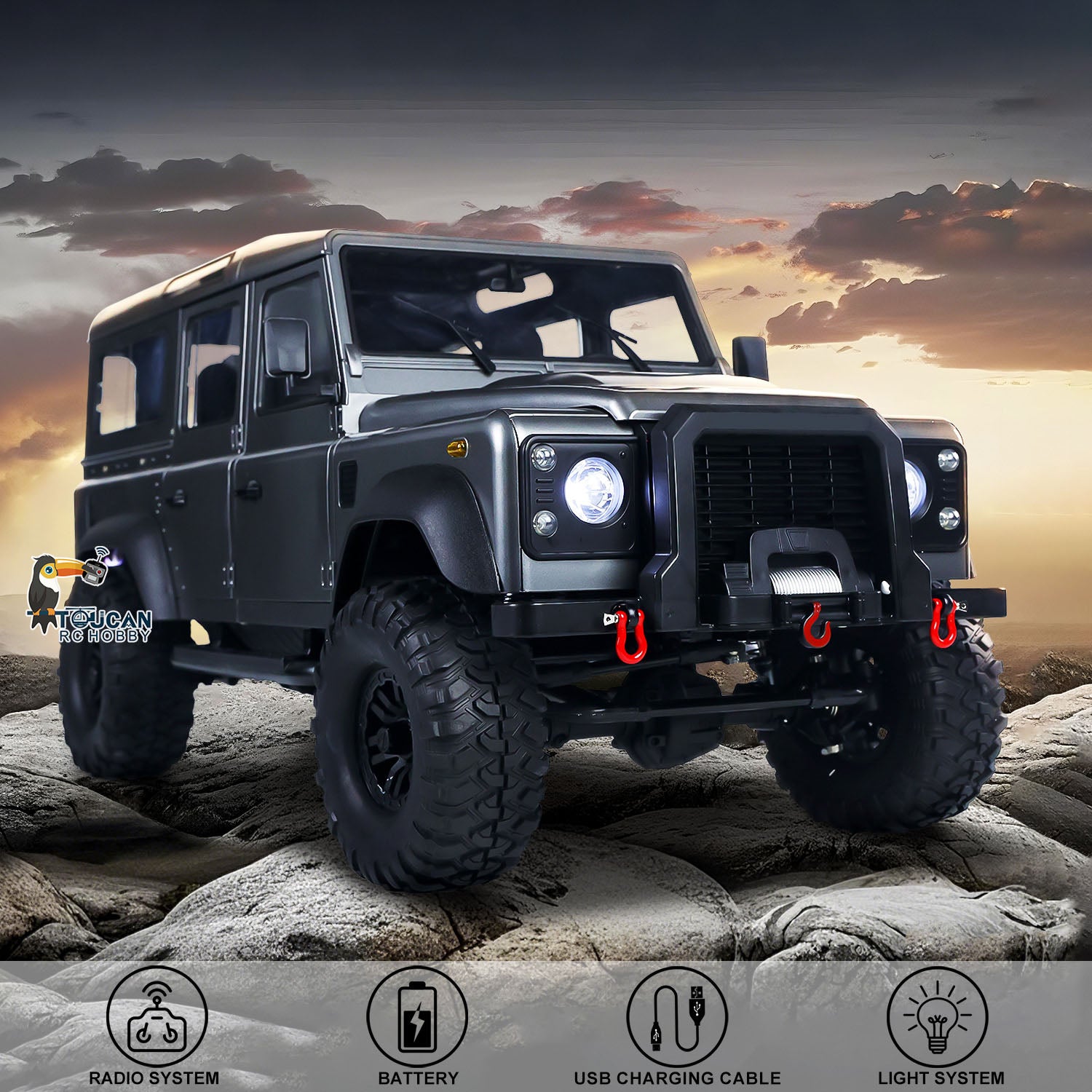 1/8 Scale RC Crawler Car - Double E E102 003 4WD Off-Road Remote Control Truck with 2.4G Radio, ESC, Motor & Servo - Ready to Run (RTR) - Perfect for Rock Crawling, Trail Adventures & Off-Road Racing