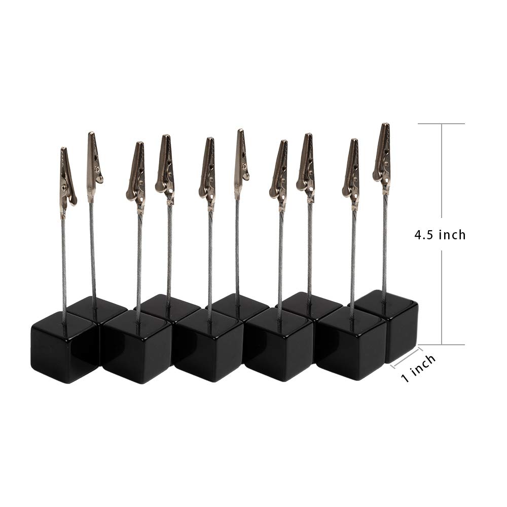 20pcs Black Table Number Holders - Elegant Name Place Card Stands, Memo Clips & Menu Holders for Weddings, Parties & Restaurants (Perfect for Seating Cards, Photos & Notes)