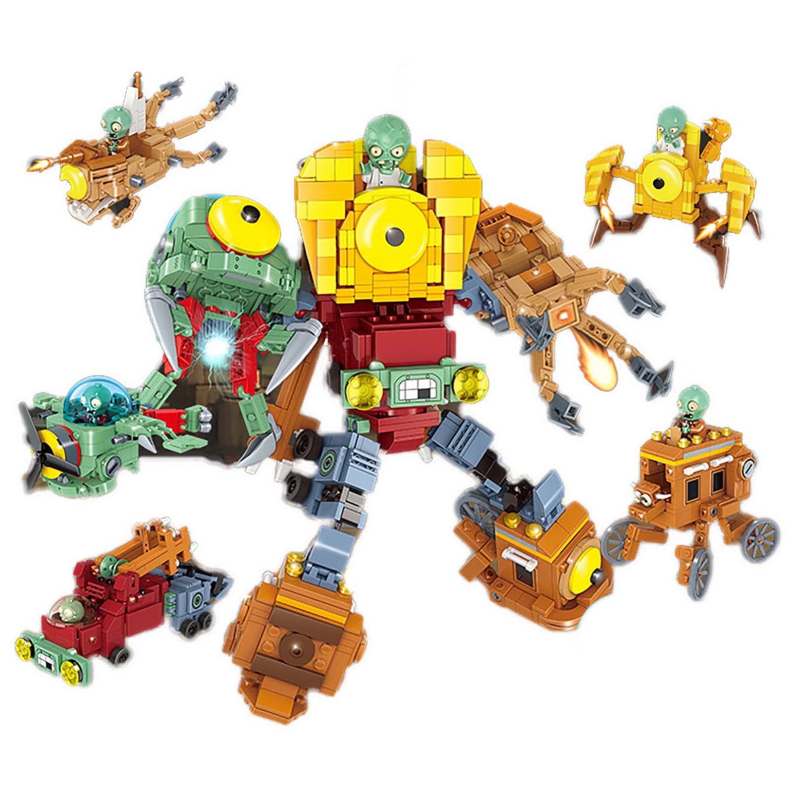 JHESAO Plants vs Zombies Assemble Action Figures Toy Set - Series 1 & 2 Collectible Building Kit for Kids & Fans | Perfect Gift for Birthday, Christmas Parties | Fun Game-Themed Play for Home & School Activities