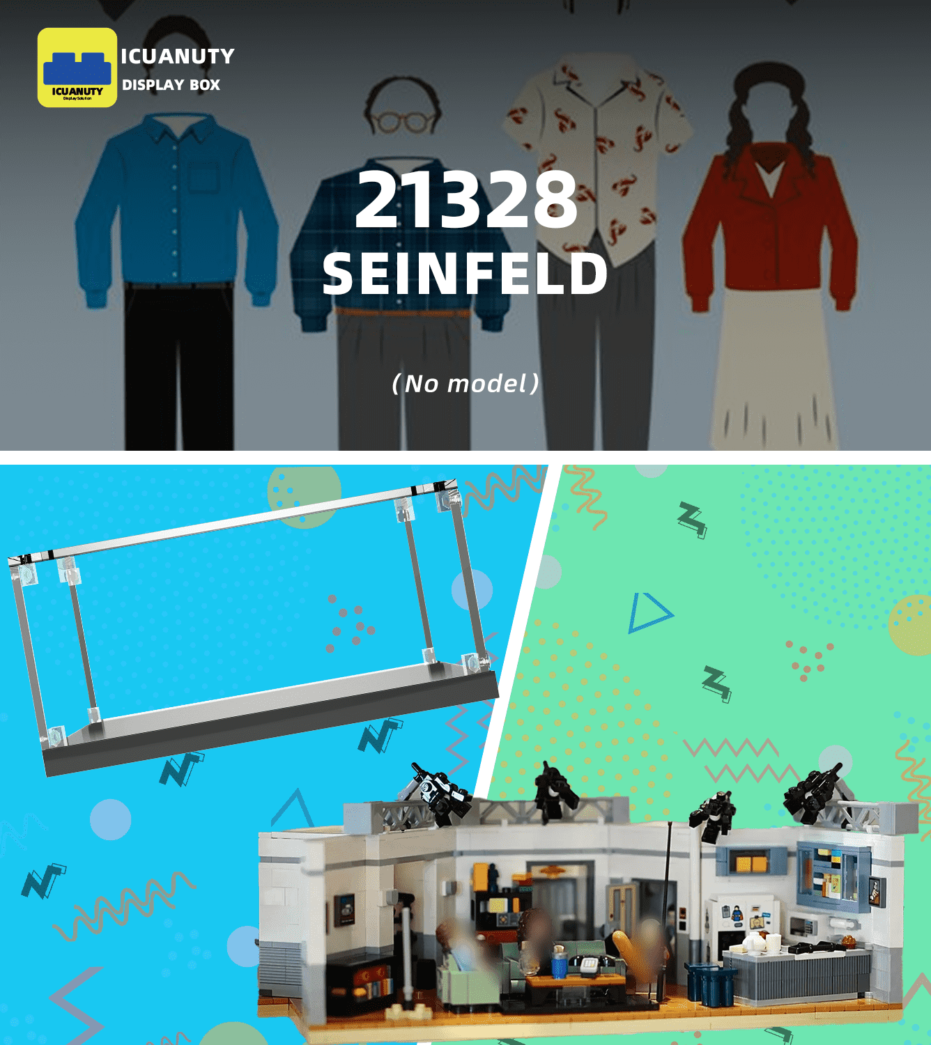 Seinfeld LEGO Ideas 21328 Display Case - Premium Acrylic Showcase for Collectible LEGO Sets - Perfect for Home, Office, or Gift Display