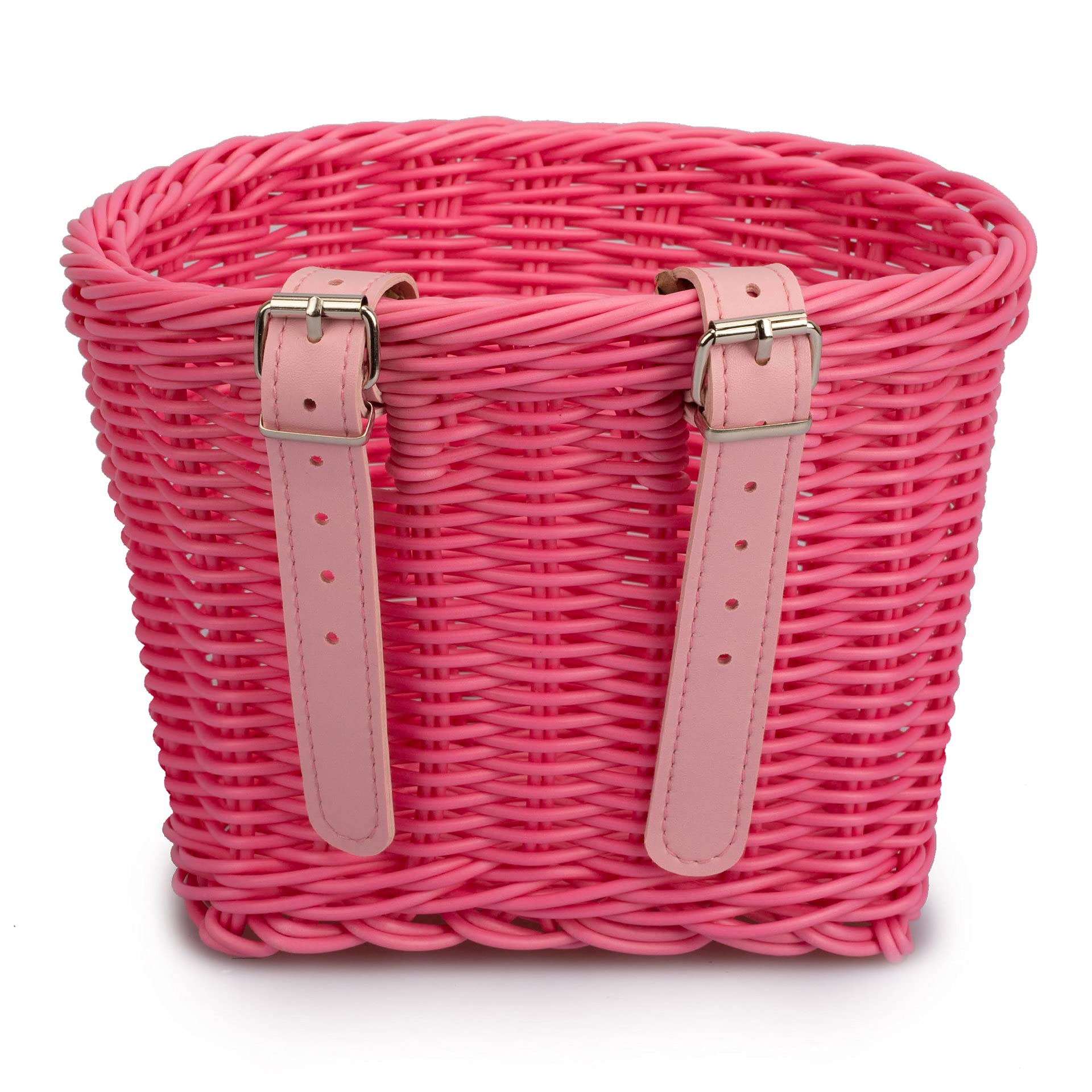 Girls' Front Bike Basket - Small Woven Wicker Cruiser Bicycle Basket with Handlebar Streamers & Bell - Kids Bike Accessories for Boys & Girls Ages 3-13 - Perfect for School, Park Rides & Family Cycling Adventures