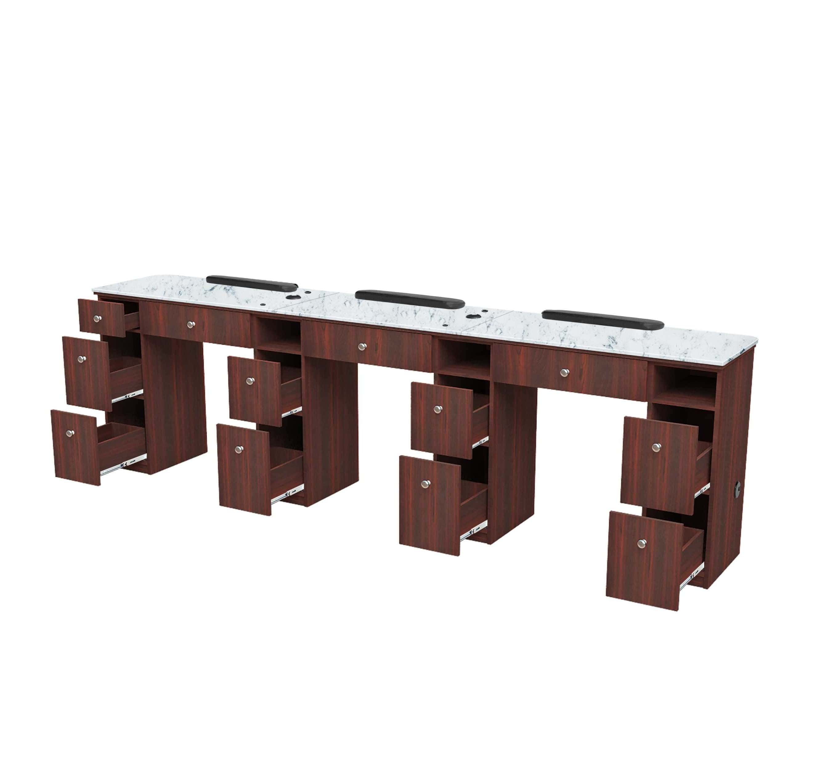 AVON I Triple Manicure Table - Professional 3-in-1 Nail Salon Station with Storage | Perfect for Home & Professional Nail Technicians | Ideal for Manicures, Pedicures & Nail Art