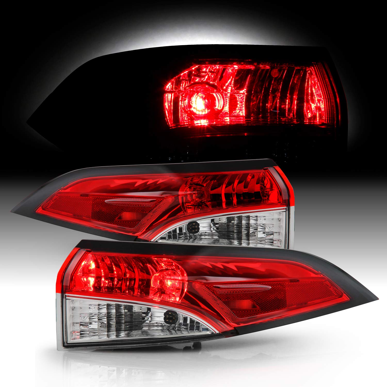 AKKON Red Clear LED Tail Lights Pair for 2020-2022 Toyota Corolla Sedan - Left Driver & Right Passenger Side - US Built Style - Enhances Rear Visibility & Style for Night Driving