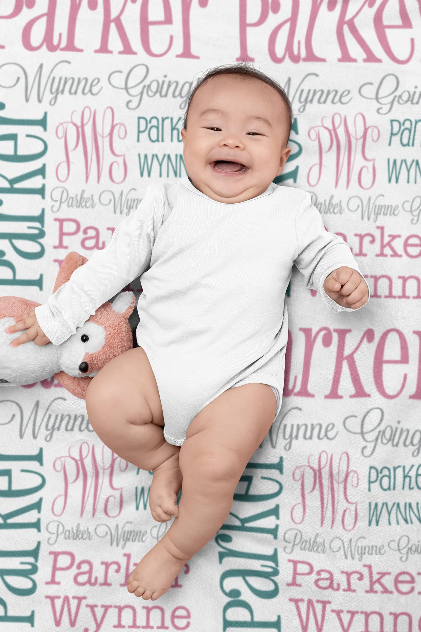 Personalized Baby Blanket with Name - Custom Name Blankets for Newborns, Infants, Toddlers & Kids | Soft Receiving Blanket for Boys & Girls | Perfect for Nursery, Christening & Baby Showers