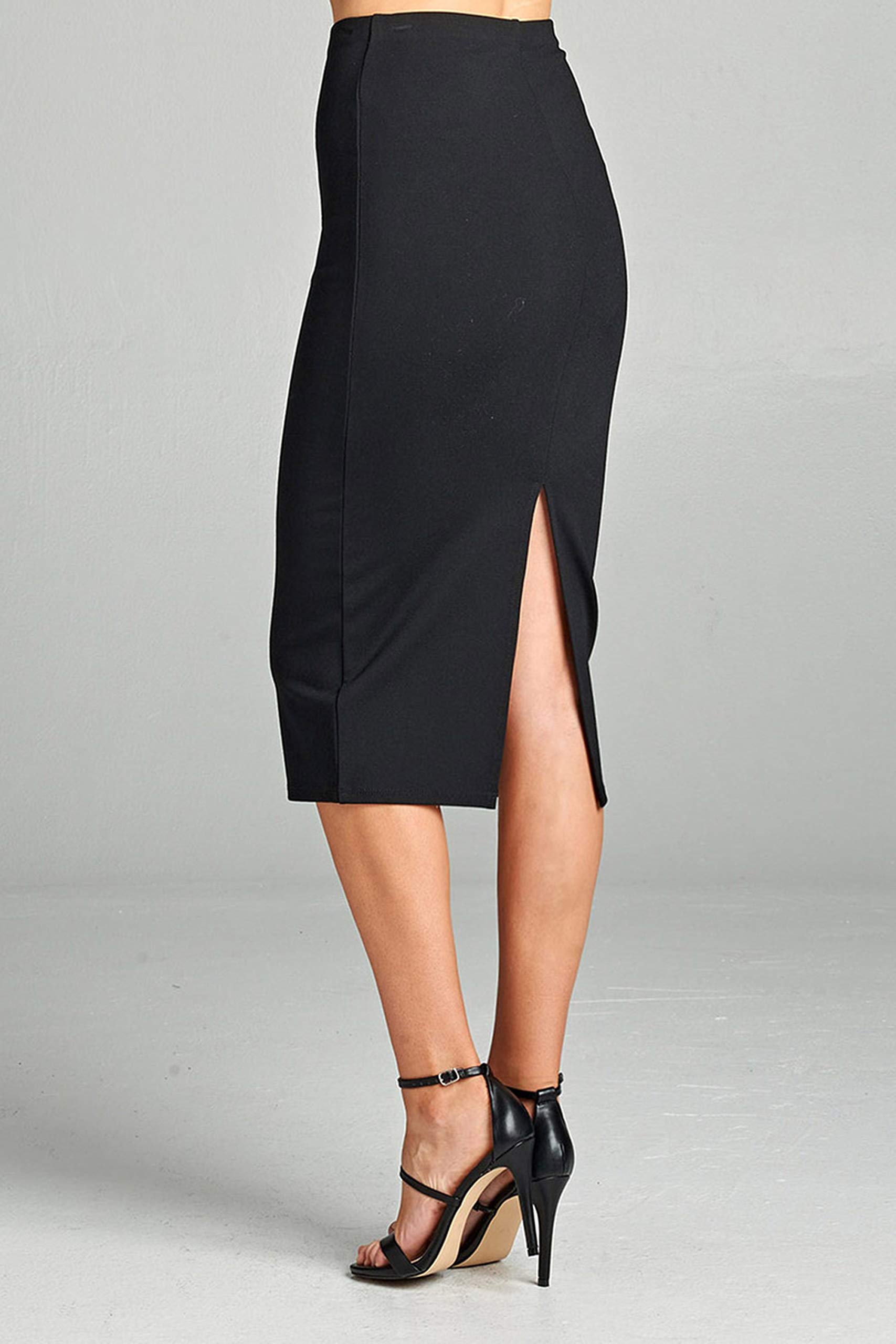 Elegant High Waist Long Bodycon Pencil Skirt with Back Slit - Perfect for Office Wear, Cocktail Parties & Formal Events