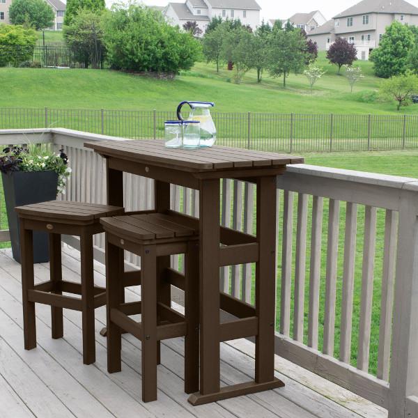 Lehigh 3-Piece Bar Height Balcony Patio Set - Outdoor Bistro Furniture for Small Spaces, Balconies & Decks