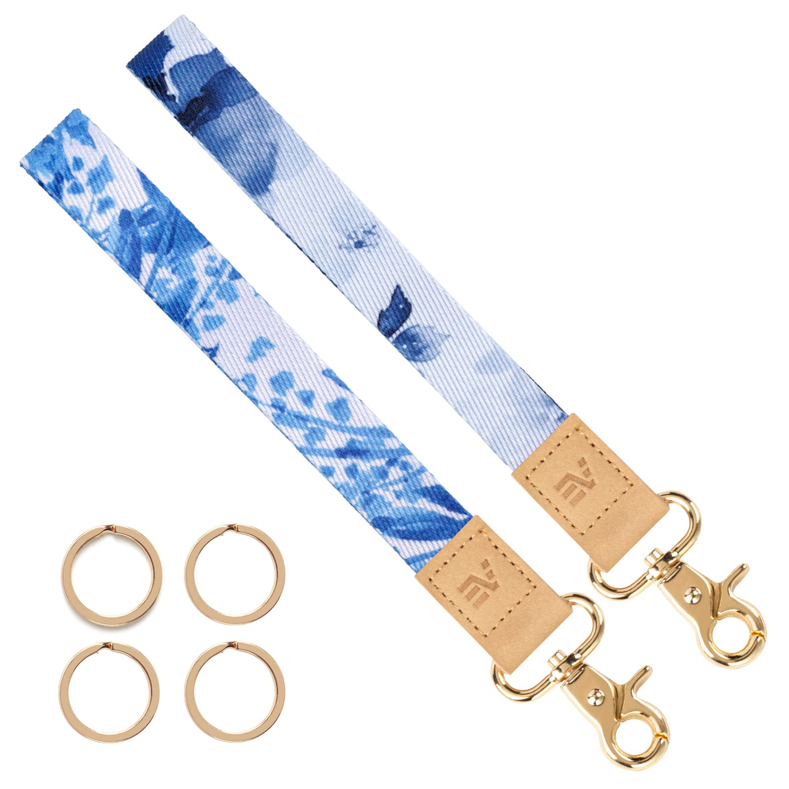EcoVision 2-Pack Keychain Lanyards for Keys & ID - Women's Wristlet Key Holder with 4 Rings for Work & Travel