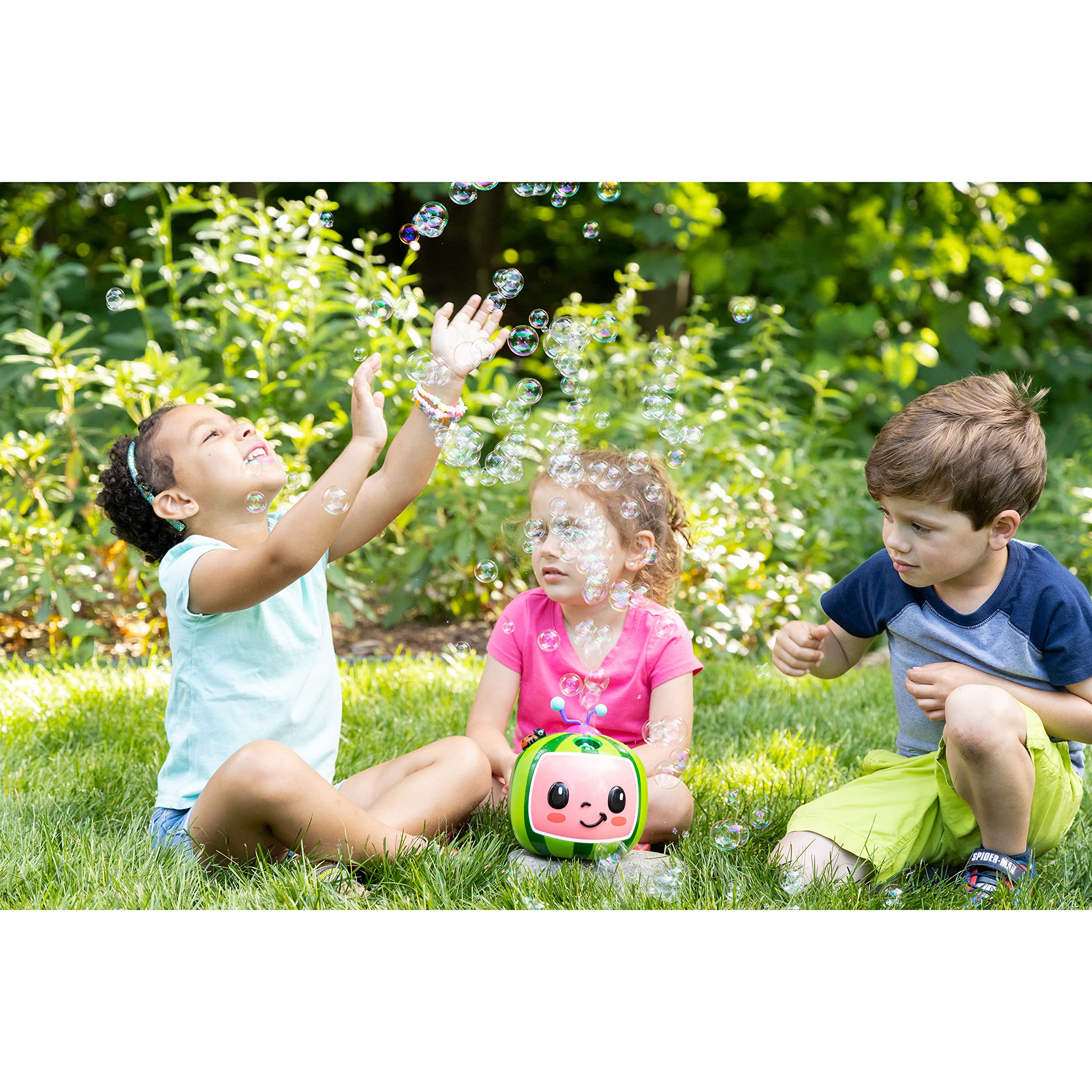 CoComelon NO Spill Musical Bubble Machine - Fun Bubble Blower Toy for Babies, Toddlers & Kids | Includes 16oz Bubble Solution (Colors May Vary) | Perfect for Outdoor Play, Birthday Parties & Backyard Fun