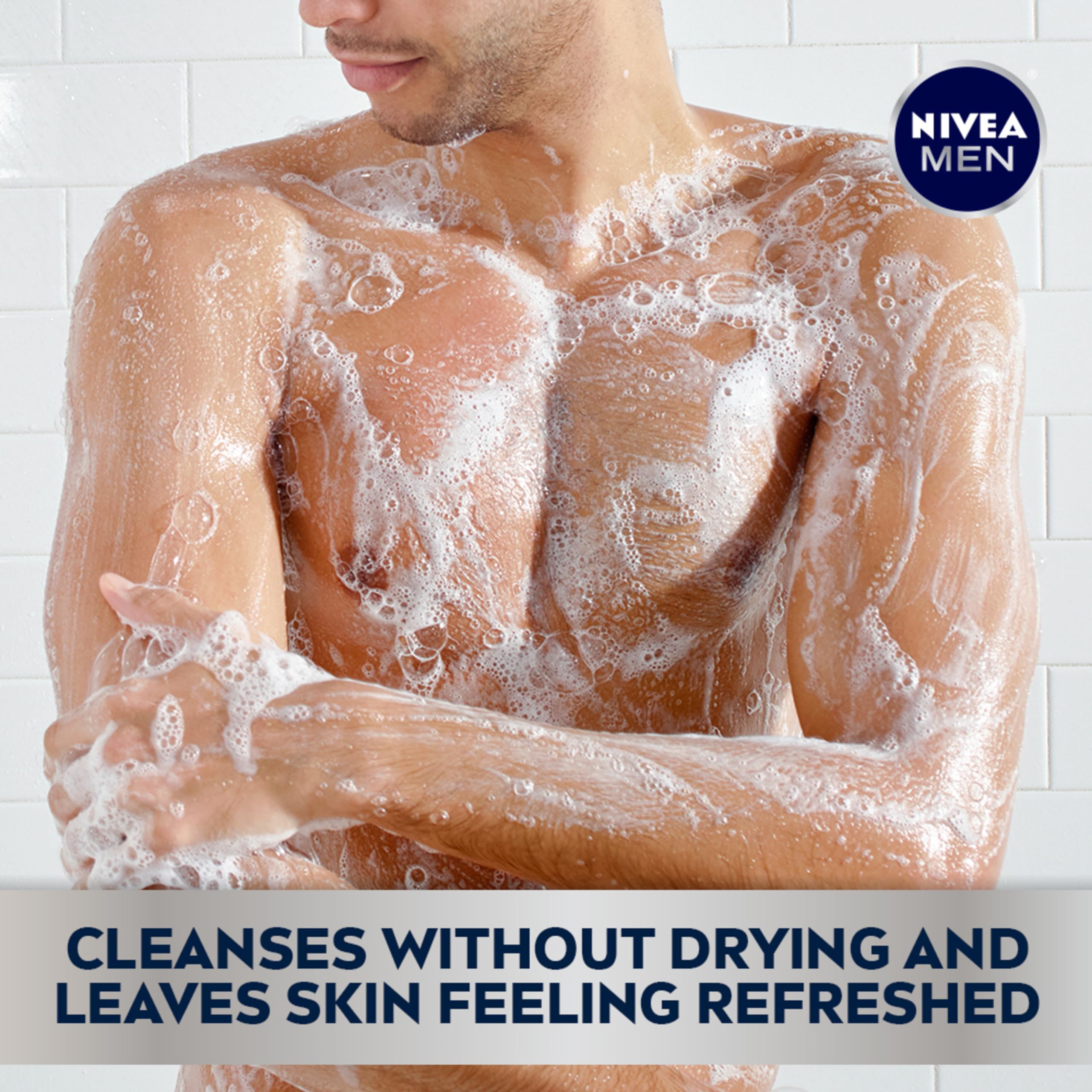 Nivea Men Cool Body Wash with Icy Menthol - Refreshing Shower Gel for Men, 30 Fl Oz Pump Bottle (Pack of 2) - Energizing Daily Shower & Post-Workout Cleansing