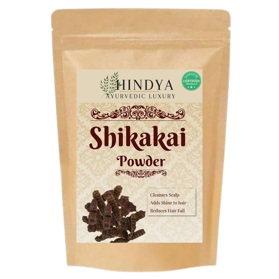 Hindya Ayurvedic Shikakai Powder for Hair Care - 100g Natural Acacia Concinna Powder | Controls Hair Fall & Dandruff | All Hair Types | Perfect for Daily Hair Wash & Scalp Treatment