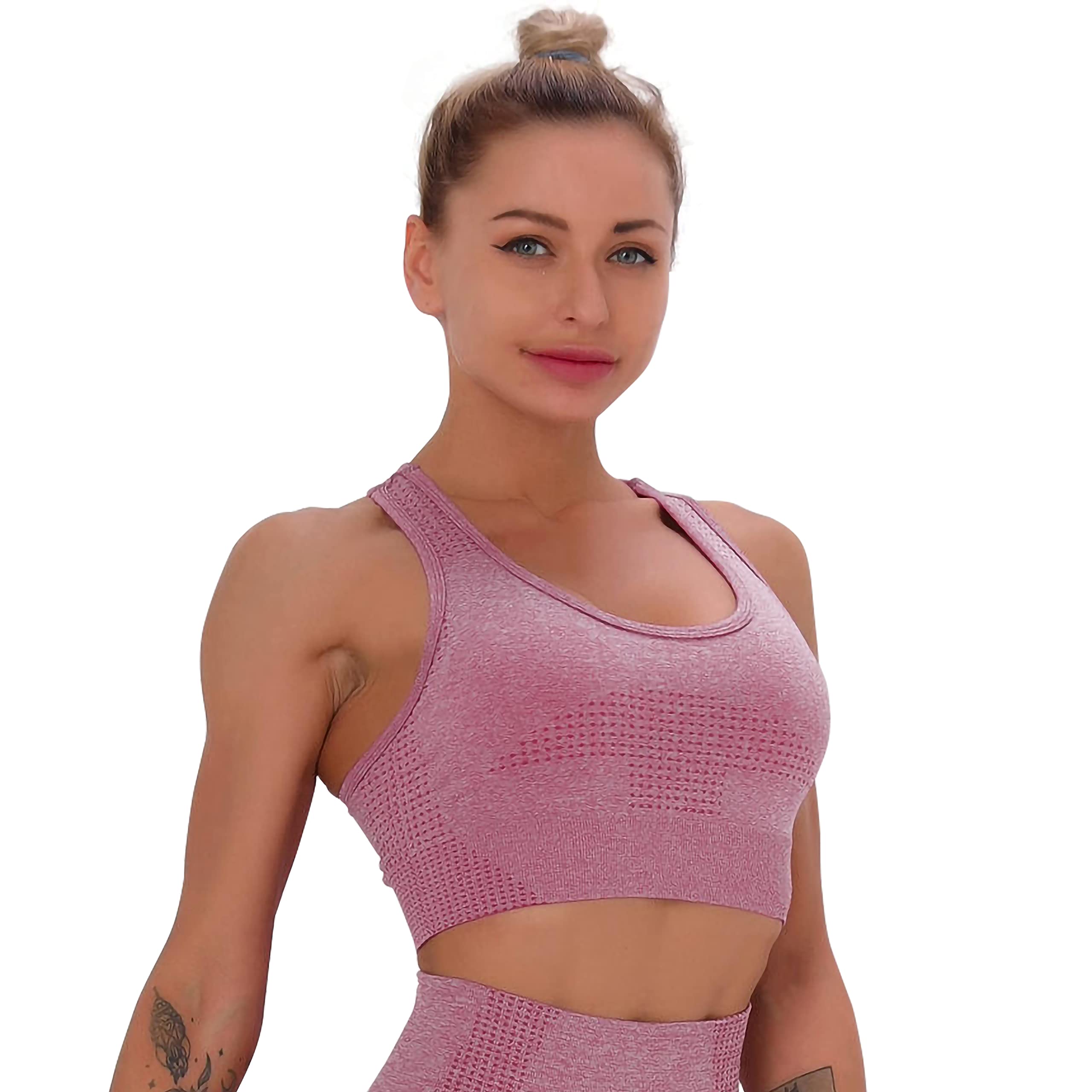SquadX Women's Racerback Sports Bras - High Impact Padded Seamless Workout Bra for Running, Yoga & Gym - Perfect for Intense Training & Active Lifestyle