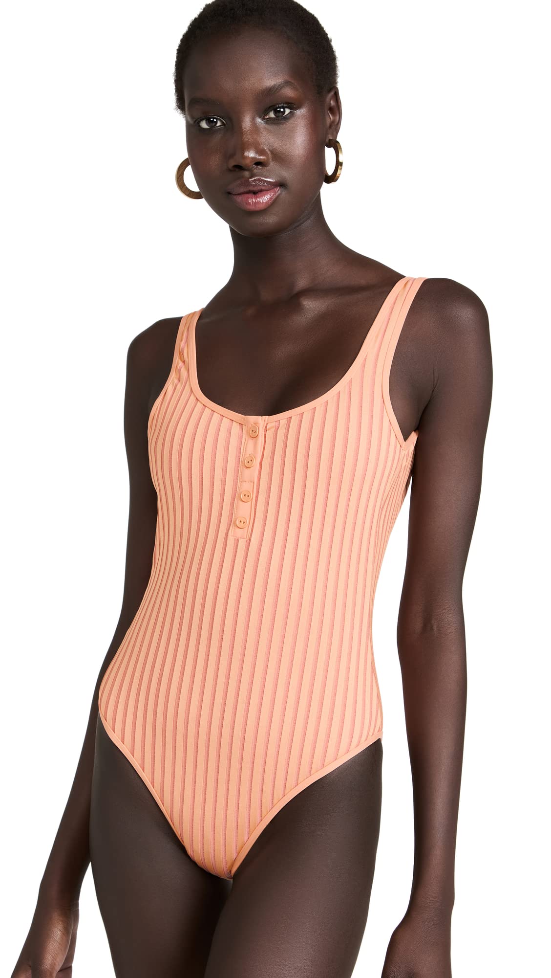 L*Space Two-Tone Rib Float One Piece Swimsuit - Classic Tangy & Bougainvillea Print, Size 8 | Perfect for Beach Vacations, Pool Parties & Summer Getaways