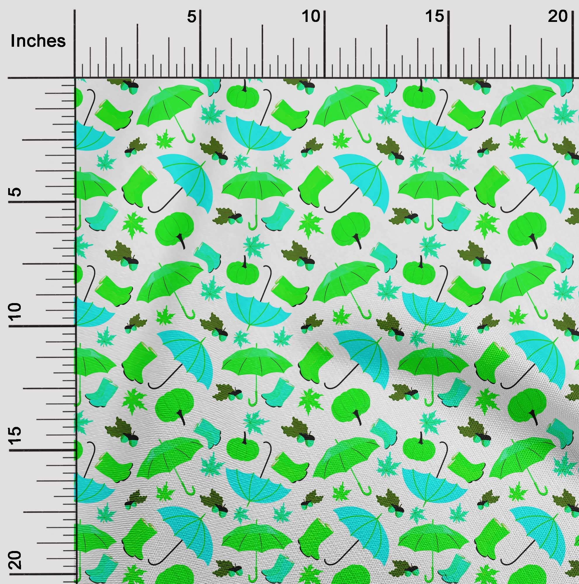 oneOone Polyester Spandex Turquoise Green Fabric - 56 Inch Wide Printed DIY Sewing Material for Autumn Clothing & Crafts | Perfect for Dresses, Skirts & Home Decor Projects
