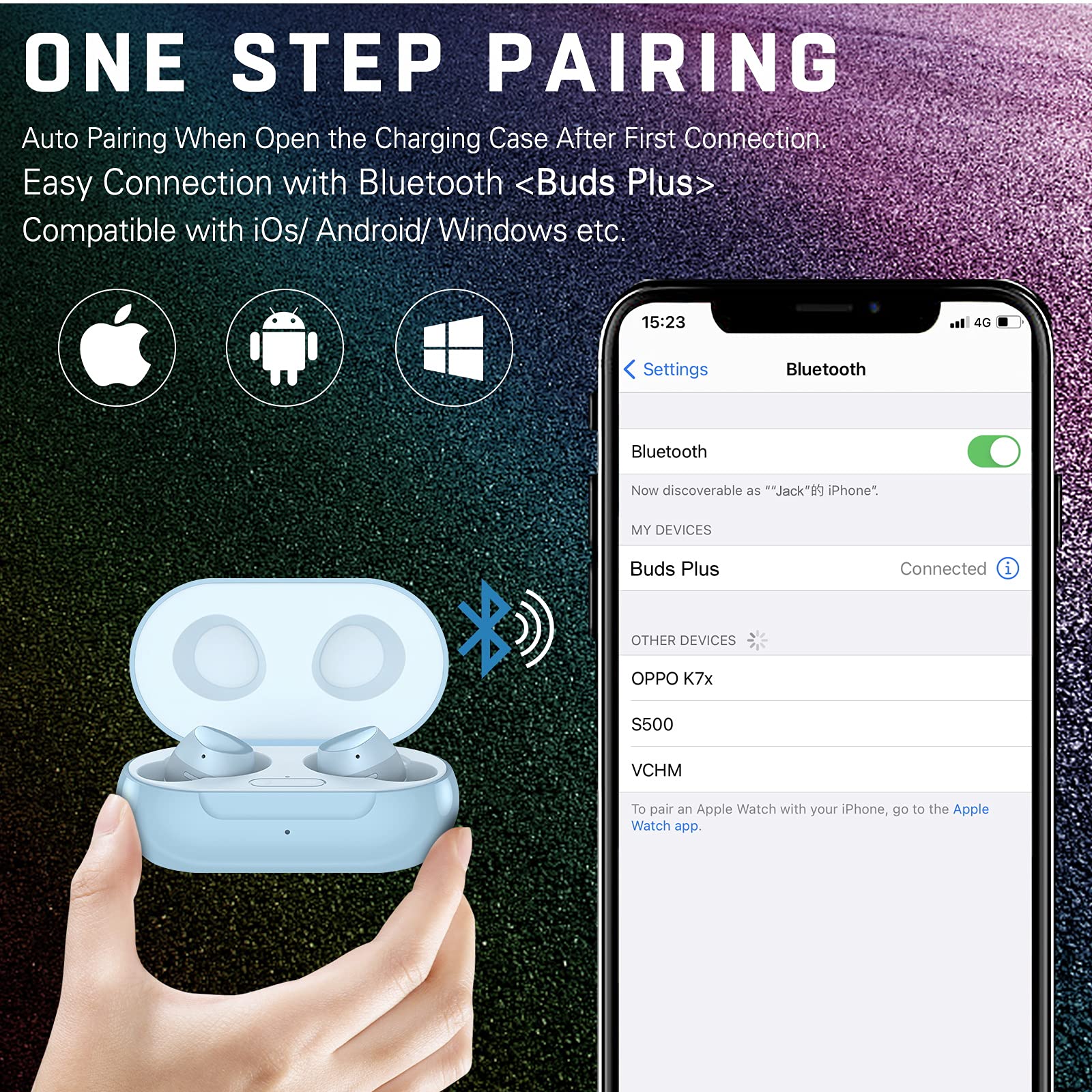 Urbanx Street Buds Plus True Wireless Earbuds - Bluetooth 5.0 Noise Isolating Headphones for Samsung Galaxy Tab Pro 8.4, iPhone, Android - US Version with Warranty (Blue) - Perfect for Commuting, Workouts & Travel