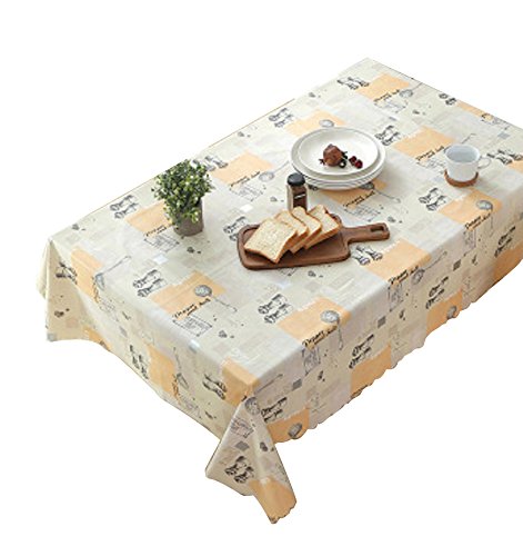 FUYUFU 135x180cm Waterproof PVC Tablecloth - Oil-Resistant Dining Table Cover for Home, Cafe & Restaurant - Easy Clean Rectangular Table Protector with Dumbbell Pattern - Perfect for Kitchen, Living Room & Outdoor Dining