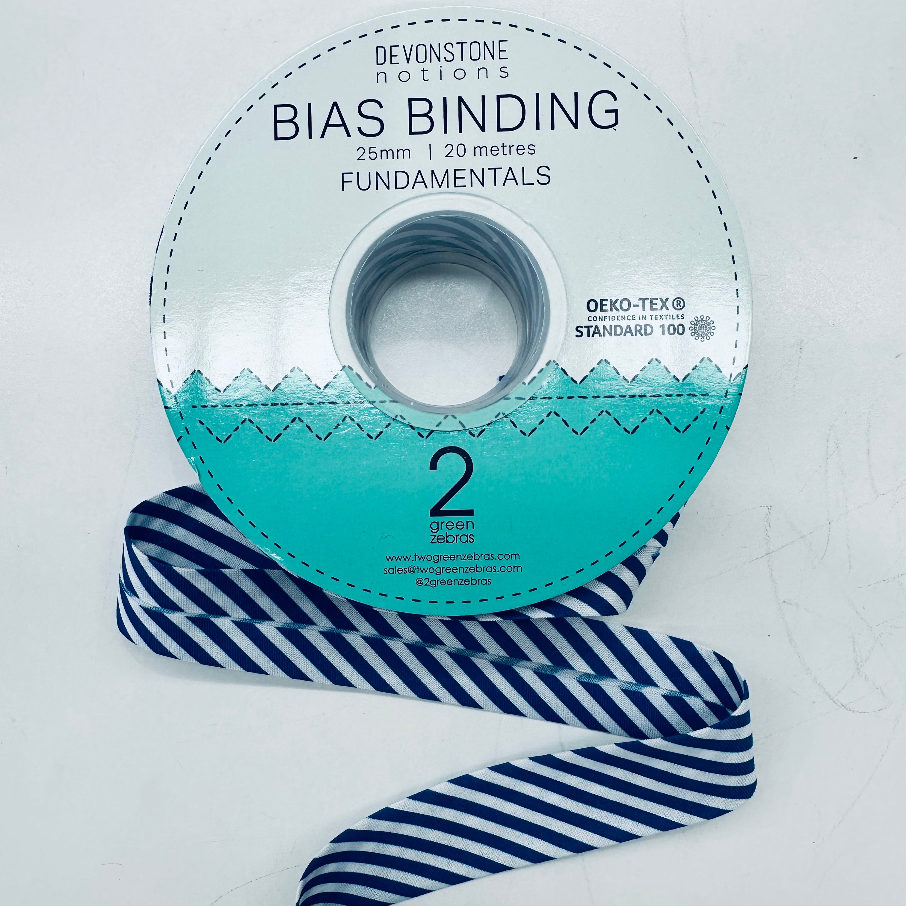Nautical Stripe Bias Binding Tape 25mm (1 inch) - Premium Cotton Fabric for Sewing, Quilting & DIY Crafts - Perfect for Edging, Hemming & Apparel Trims