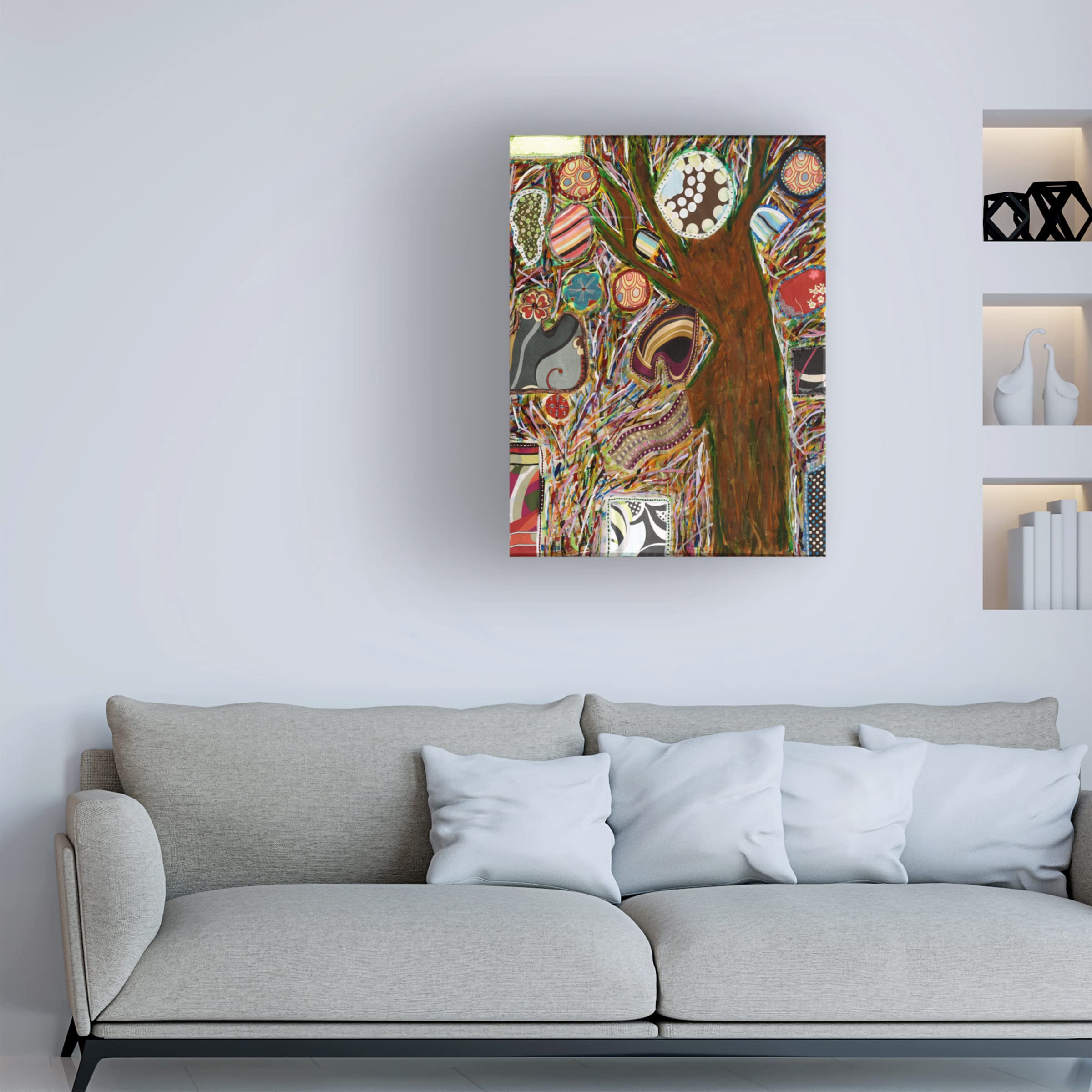 Trademark Fine Art 'Tree Party' Canvas Art by Sona - Vibrant Nature Painting for Living Room, Bedroom & Office Decor