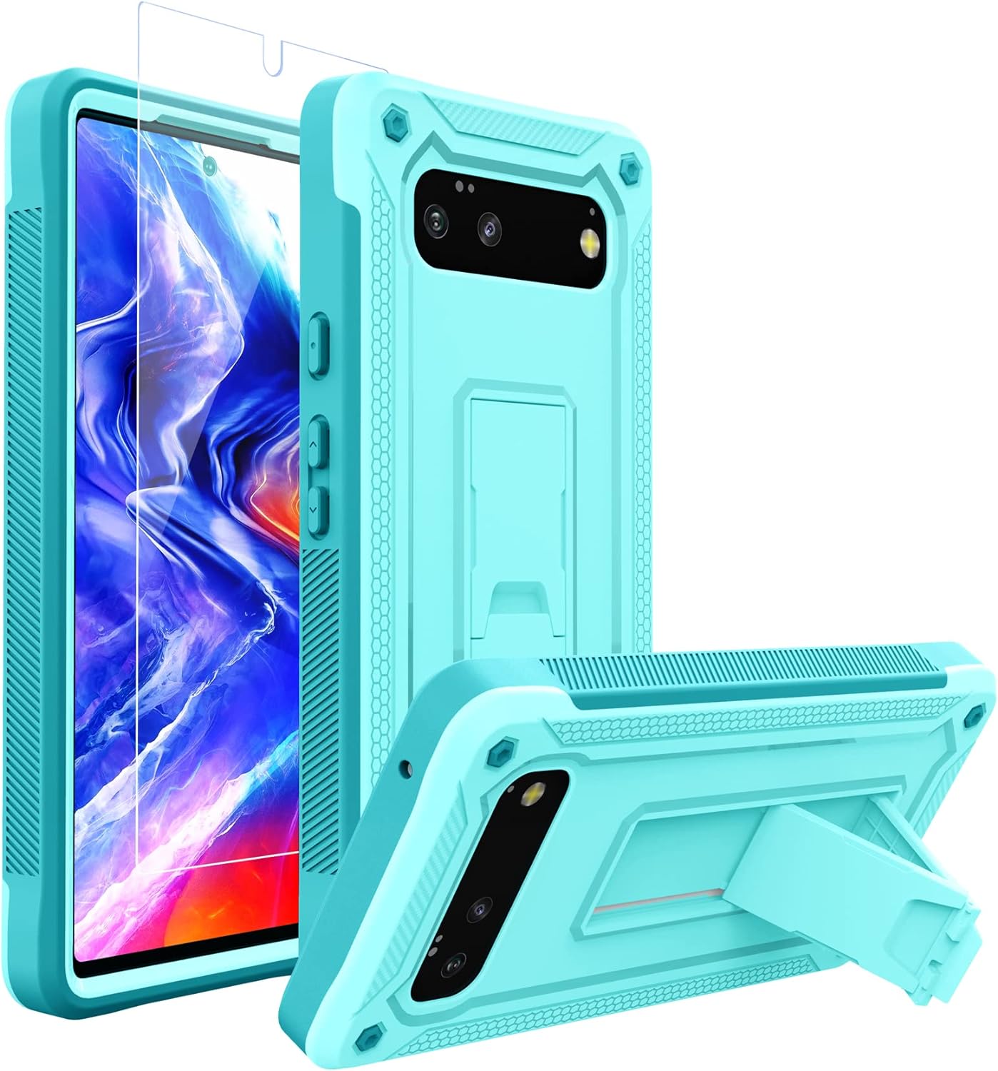 Google Pixel 6 Pro Case with Kickstand - Military Grade Shockproof Protective Phone Cover for Work, Travel & Outdoor Activities