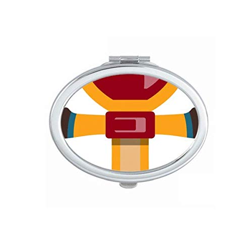 DIYthinker Egyptian Style Red Yellow Blue Scepter Mirror - Portable Foldable Double-Sided Hand Mirror for Makeup, Travel & Home Decor | Perfect for Vanity, Cosplay & Gift Giving