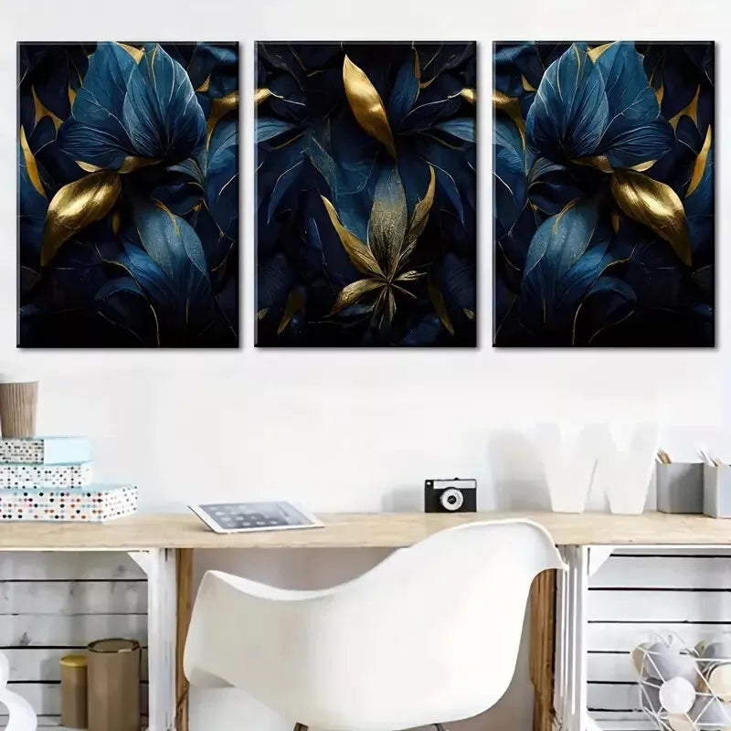 3-Piece Dark Gothic Floral Wall Art Set - Framed Canvas Prints 40x60cm (16x24in) - High Quality Australian Made Home Decor - Perfect for Living Room, Bedroom & Gothic Style Interior Design