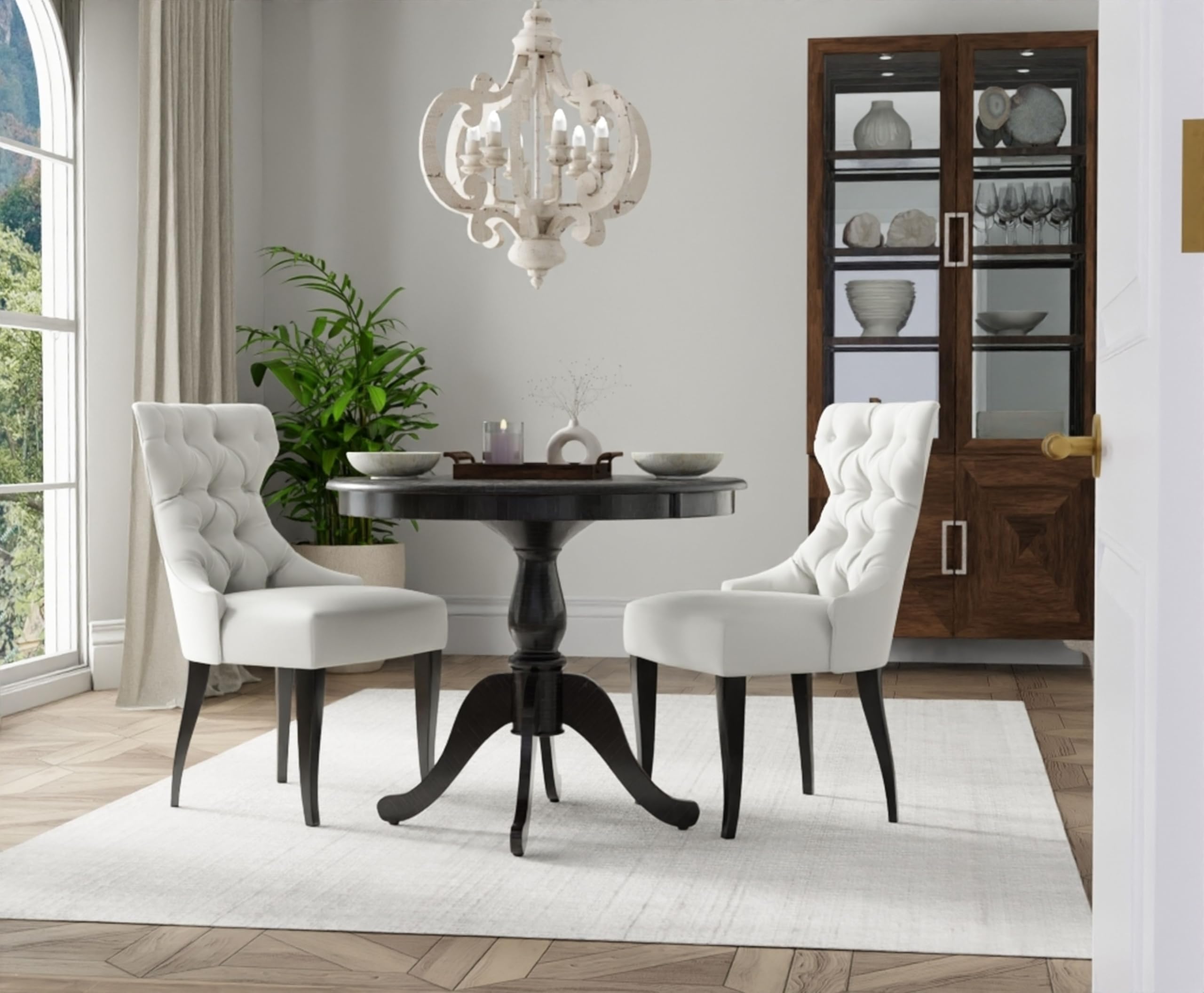 Carolina Chair & Table Hamilton 36-Inch Round Pedestal Dining Table in Espresso - Perfect for Small Space Dining Rooms, Breakfast Nooks & Cozy Kitchens
