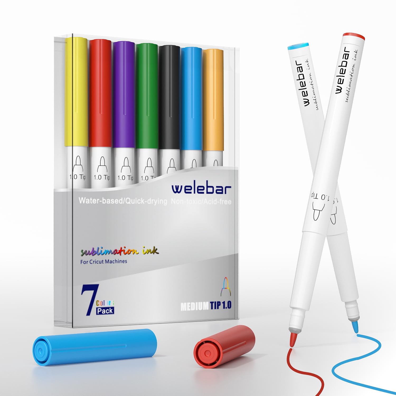 1.0mm Infusible Ink Pens for Cricut Maker 3/Maker/Explore 3/Air 2/Air - 7 Pack Sublimation Markers for DIY Crafts, Mugs, T-Shirts & Heat Transfer Projects - Perfect for Custom Apparel, Drinkware & Home Decor