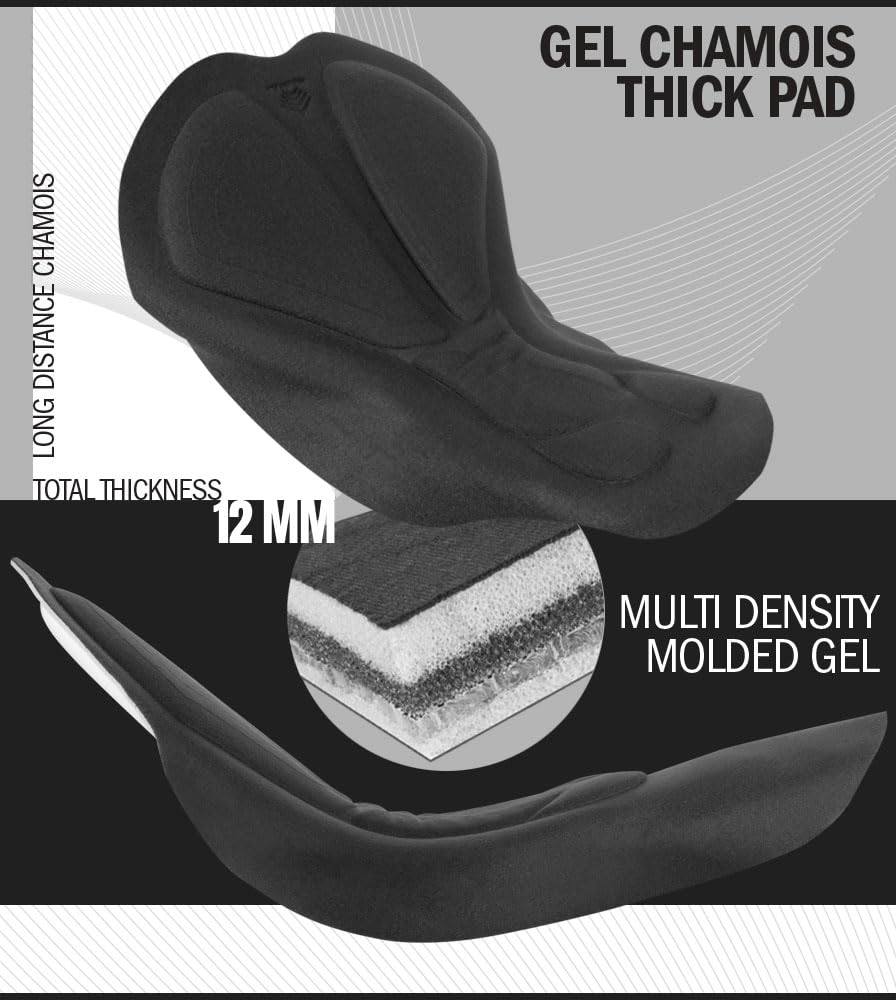 Women's Gel Touring Padded Bike Shorts - Long Distance Cycling with Mesh Pockets - Made in USA - Perfect for Road Biking, Spinning & Outdoor Adventures