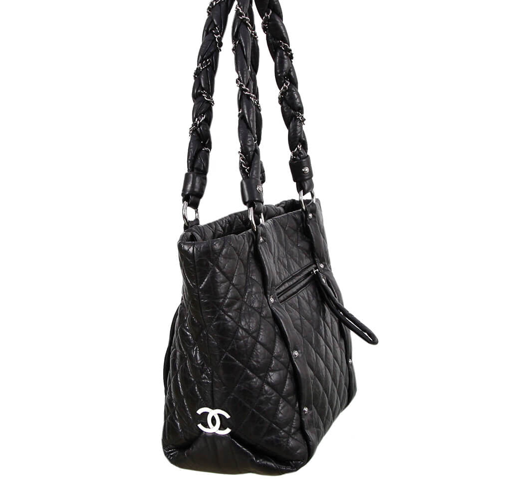 Chanel Grand Shopping Tote Bag - Black Calfskin Leather Handbag for Women | Luxury Designer Tote for Work, Travel & Everyday Use