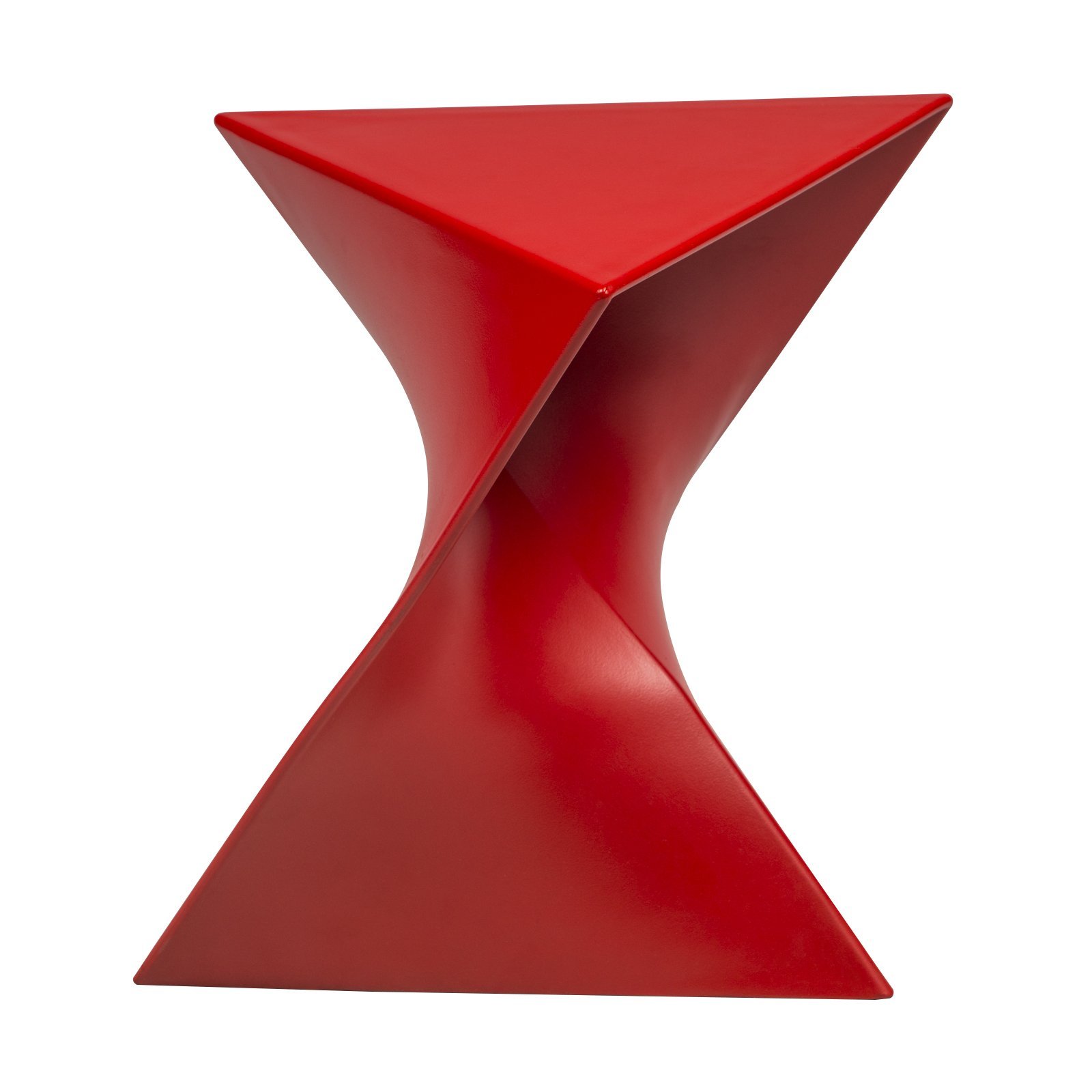 Modern Accent End Table - LeisureMod Randolph Side Vanity Table with Storage, Red Finish | Perfect for Living Room, Bedroom, or Office Decor