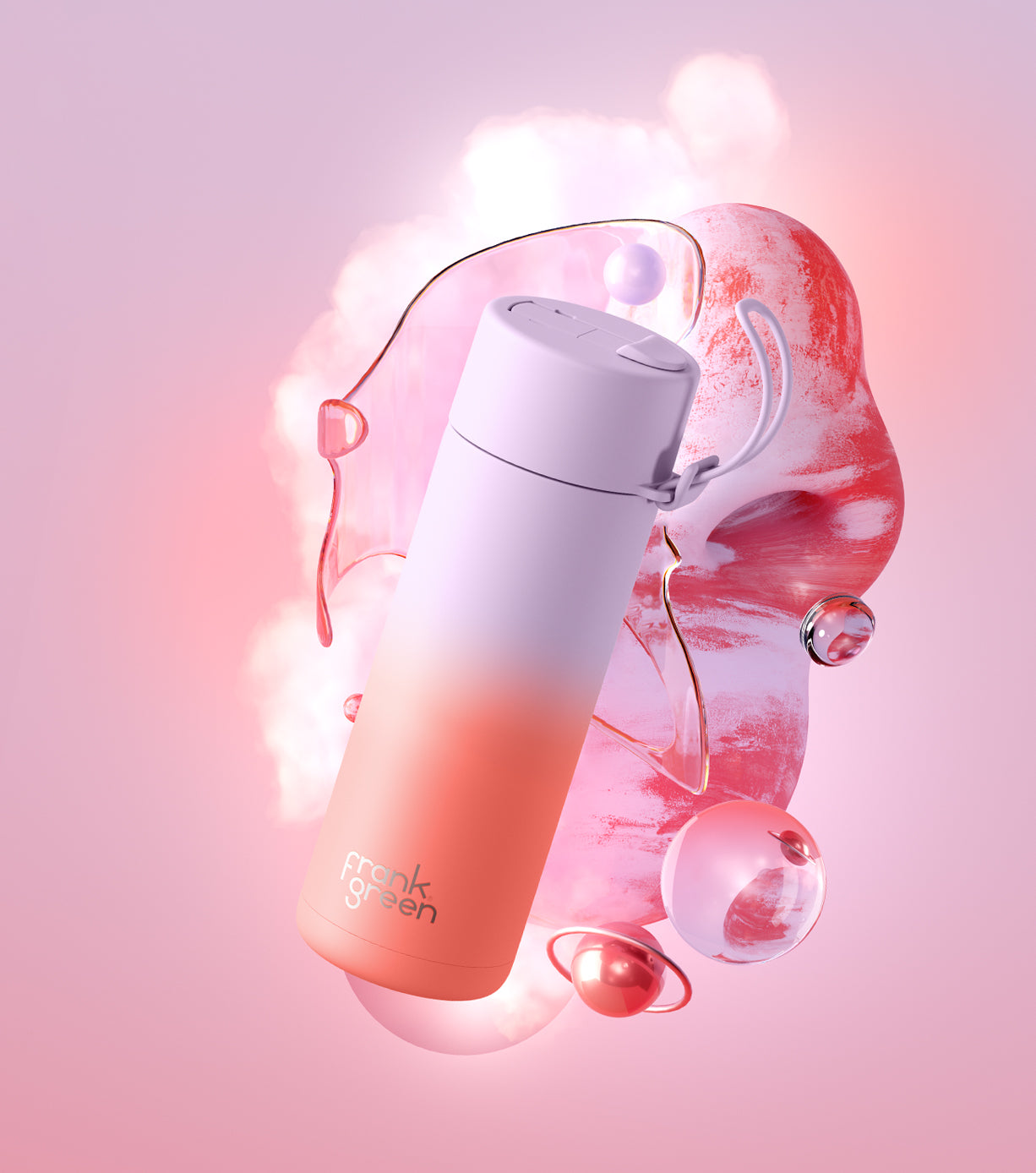 Gradient Ceramic Reusable Water Bottle 20oz (595ml) - Eco-Friendly Insulated Travel Mug for Hot & Cold Drinks at Home, Office or Gym
