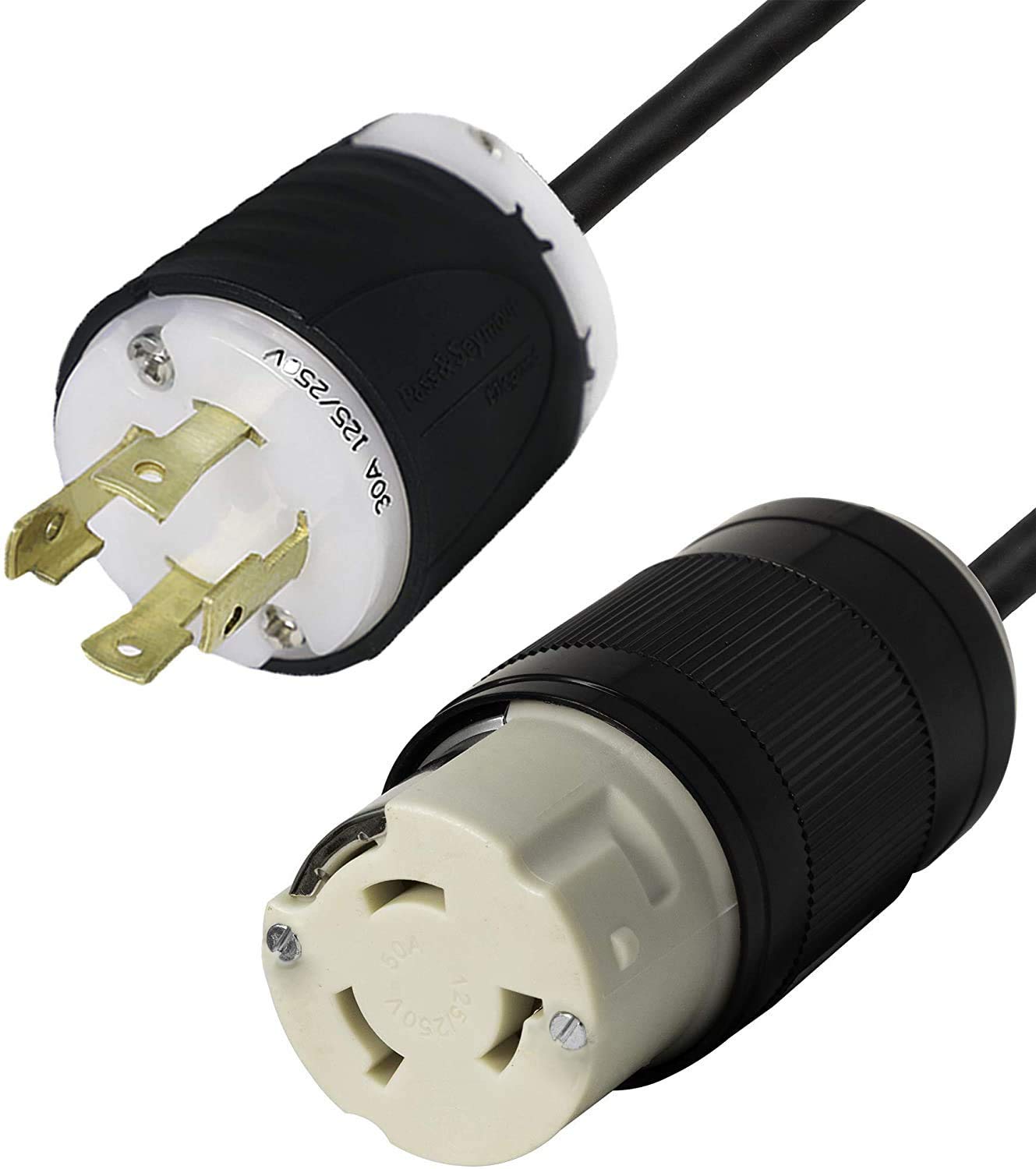Iron Box L14-30P to CS6364C Plug Adapter 1 ft - Heavy Duty Power Cord Converter for Generators, RVs, and Industrial Equipment IBX-76968-01