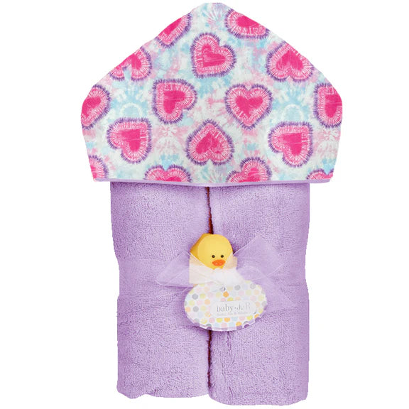 Tie Dye Heart Baby Hooded Towel - Soft & Absorbent Infant Bath Towel for Newborns & Toddlers - Perfect for Bath Time, Swimming, and Beach Outings
