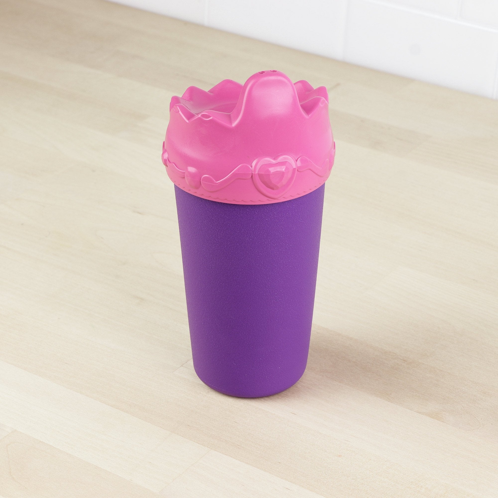 Re Play No Spill Sippy Cup Lid with Princess Crown Design - BPA Free Toddler Drinking Cup for Girls - Perfect for Daycare, Travel & Mealtime
