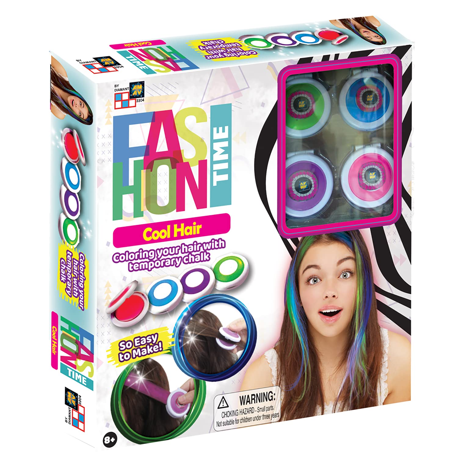 Diamond Toys 3304 Cool Hair Hobby Time - 10-Piece Styling Set for Kids | Perfect for Birthday Gifts, Party Favors & Creative Play