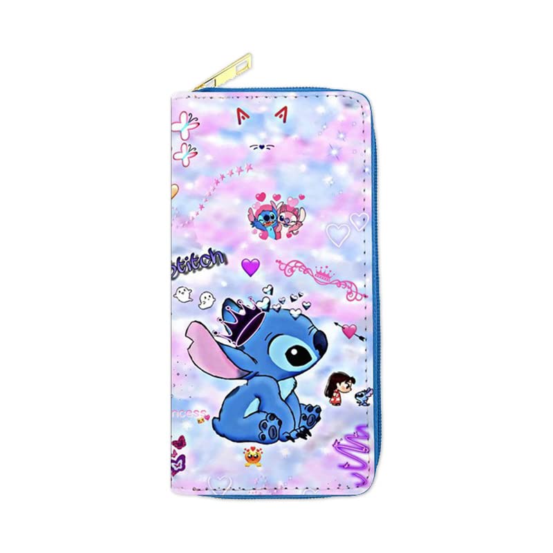 BSNRDX Genuine Leather Coin & Card Wallet for Women - Slim Long Purse with Anime Design (19x10x2.5cm) - Perfect for Everyday Use, Travel, and Gift Giving